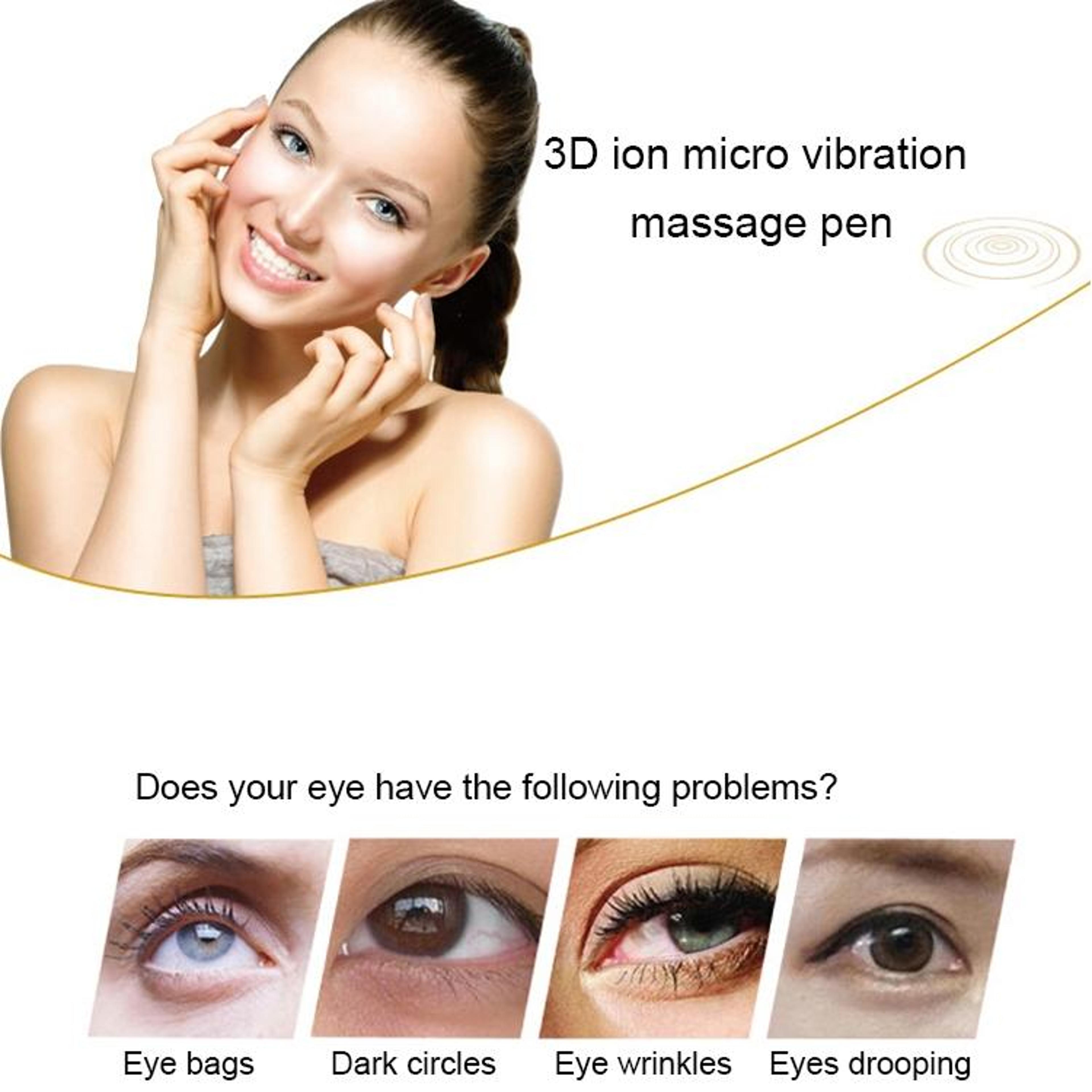 Ion Vibration Eye Massager Pen For Under Eye Puffiness Dark Circles  Fine Lines 2