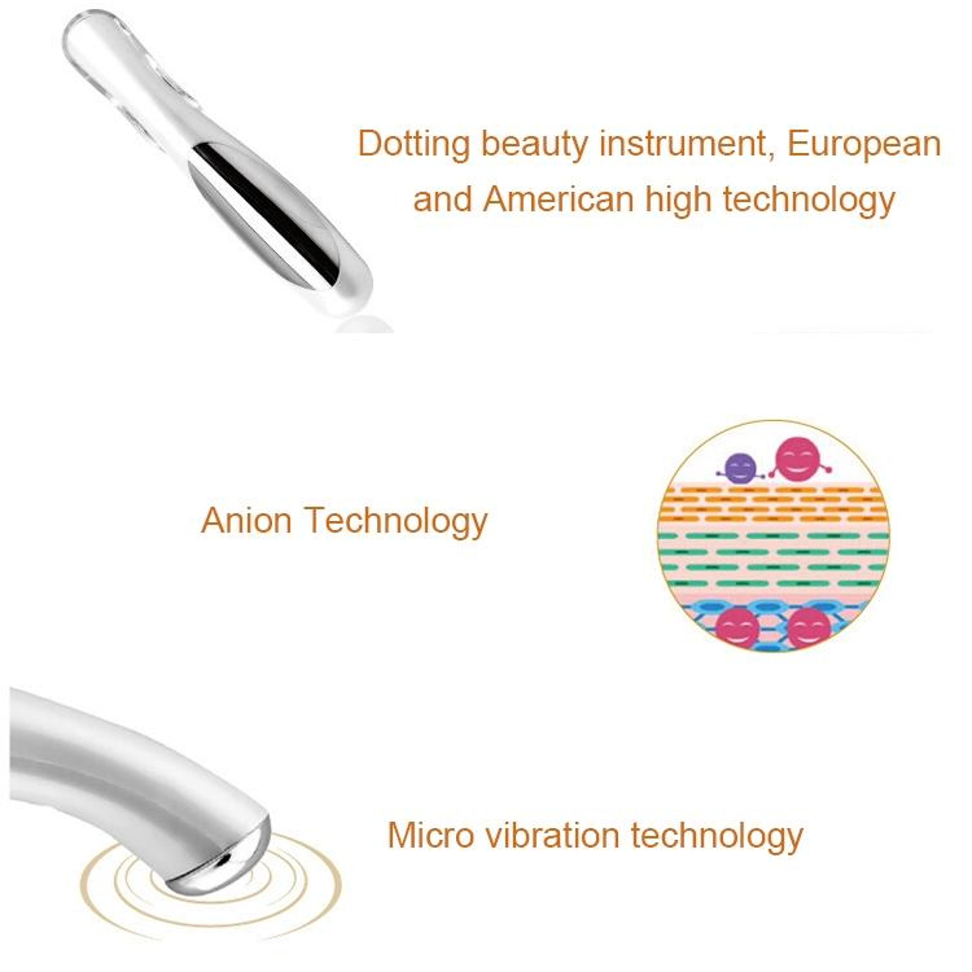 Ion Vibration Eye Massager Pen For Under Eye Puffiness Dark Circles  Fine Lines 3