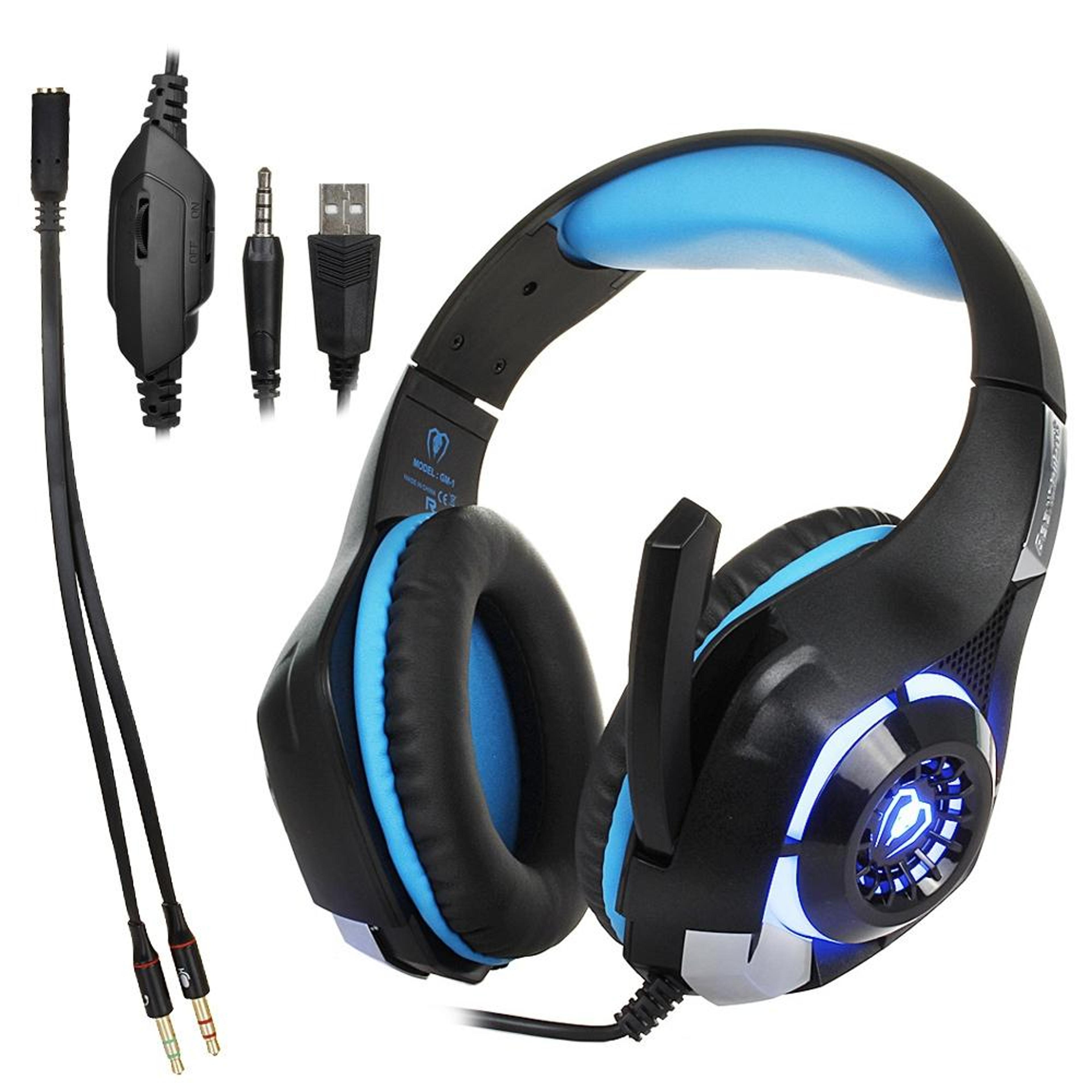 Wired Gaming Headset With Mic LED Lights  Deep Bass 0