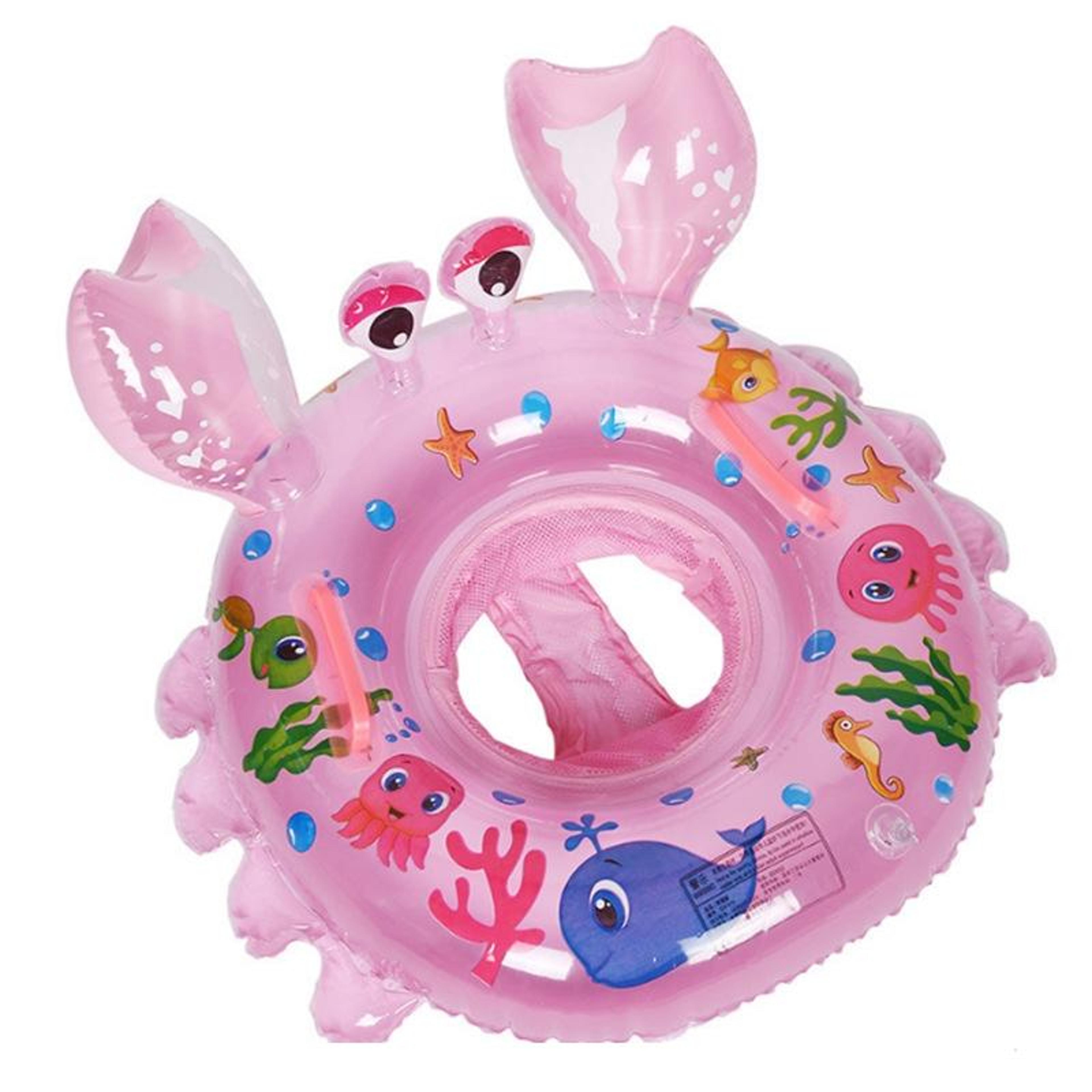 cute crab baby pool float inflatable baby swim ring with seat for toddlers