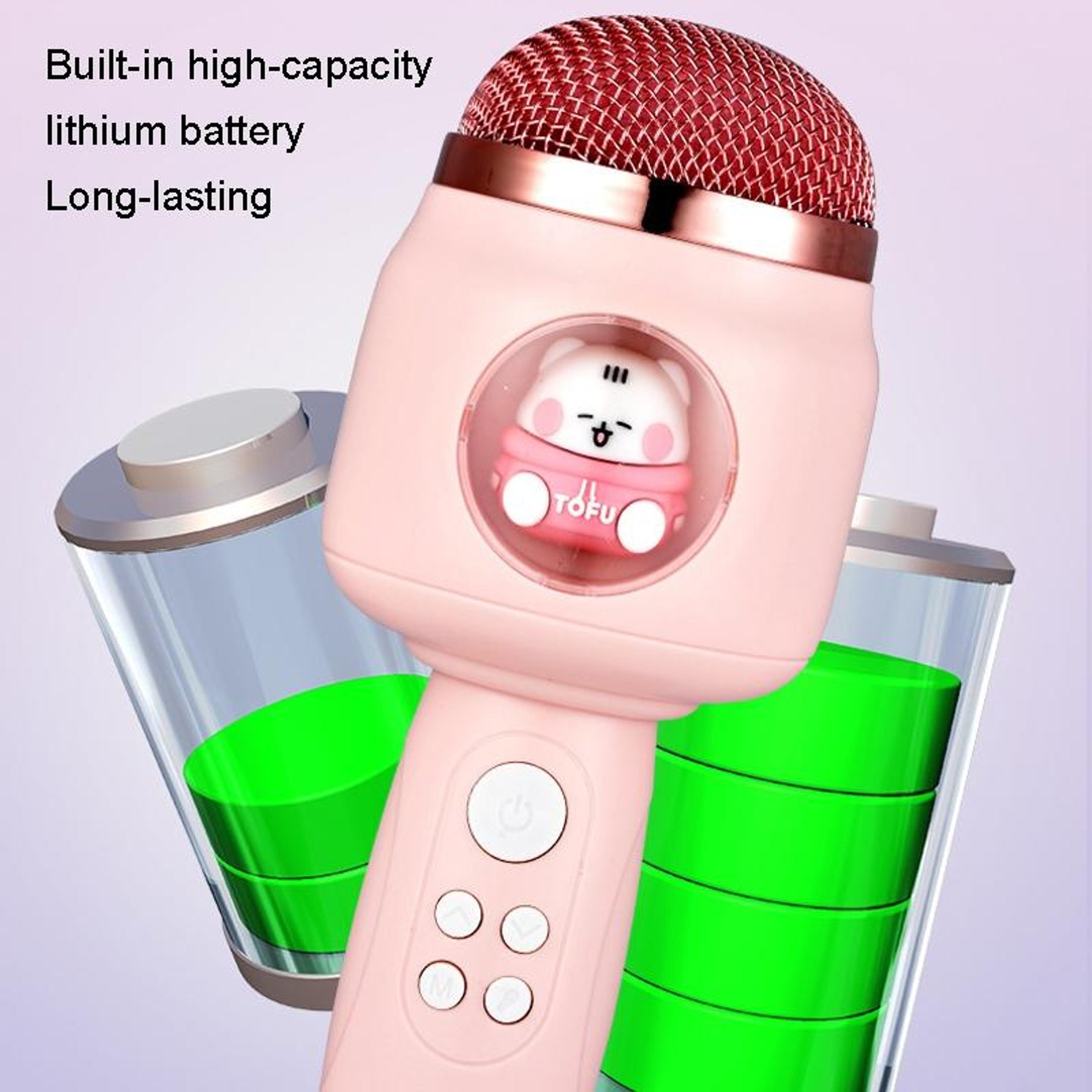 Kids Bluetooth Karaoke Microphone With Speaker Wireless Singing Microphone For Children 4