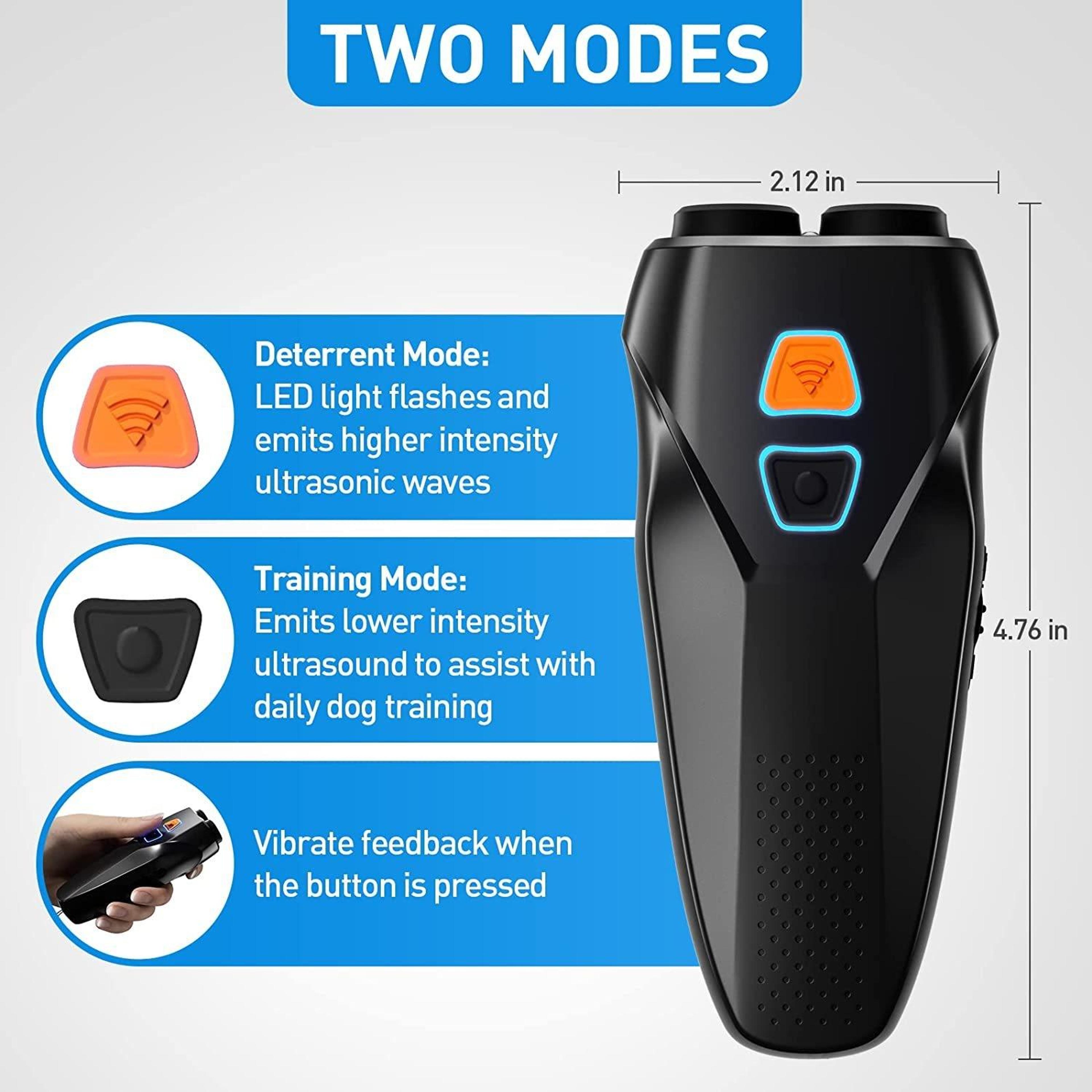 Rechargeable Ultrasonic Dog Training  Bark Control Handheld Repeller 4