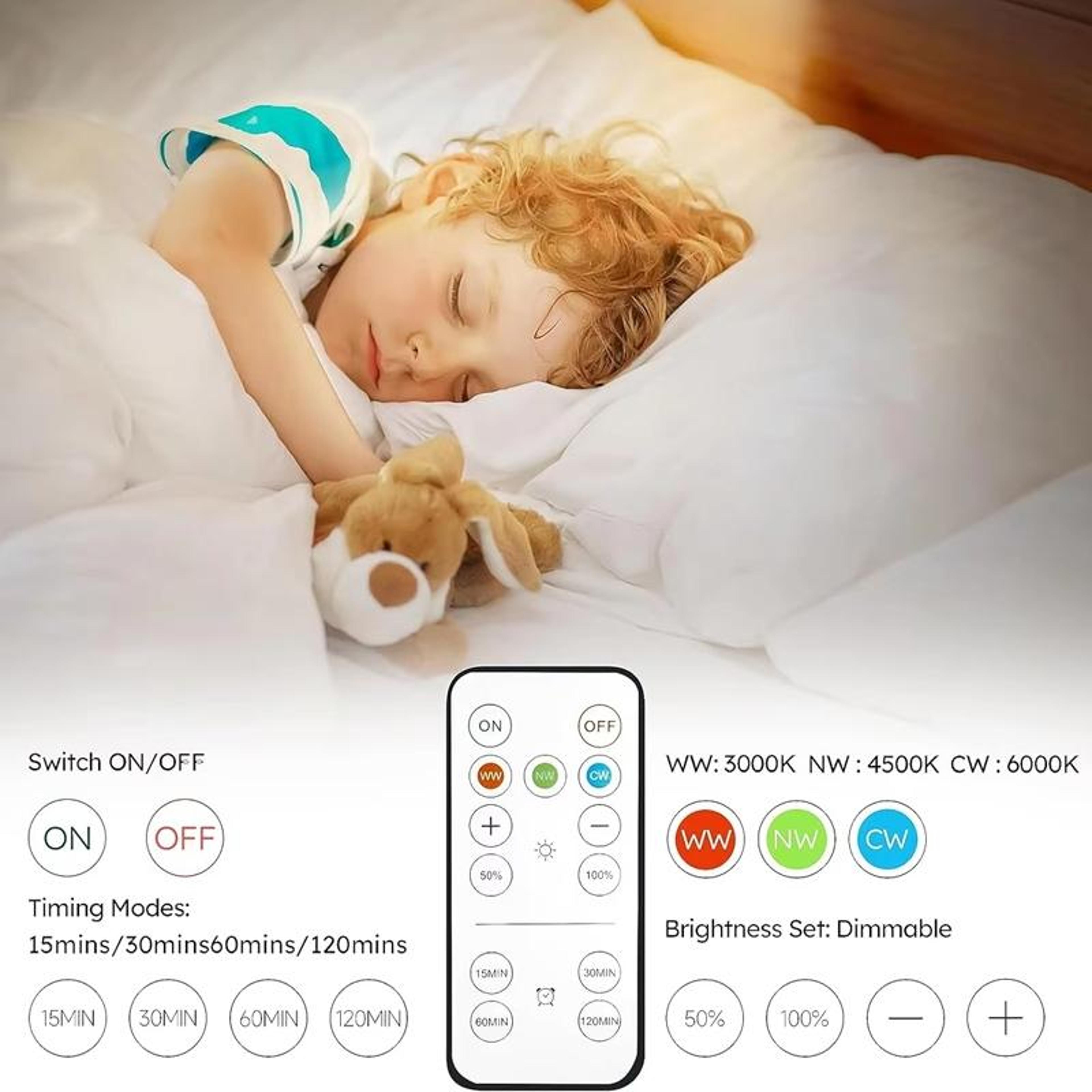 Rotating Magnetic LED Night Light Touch  Remote Cabinet Spotlight 4