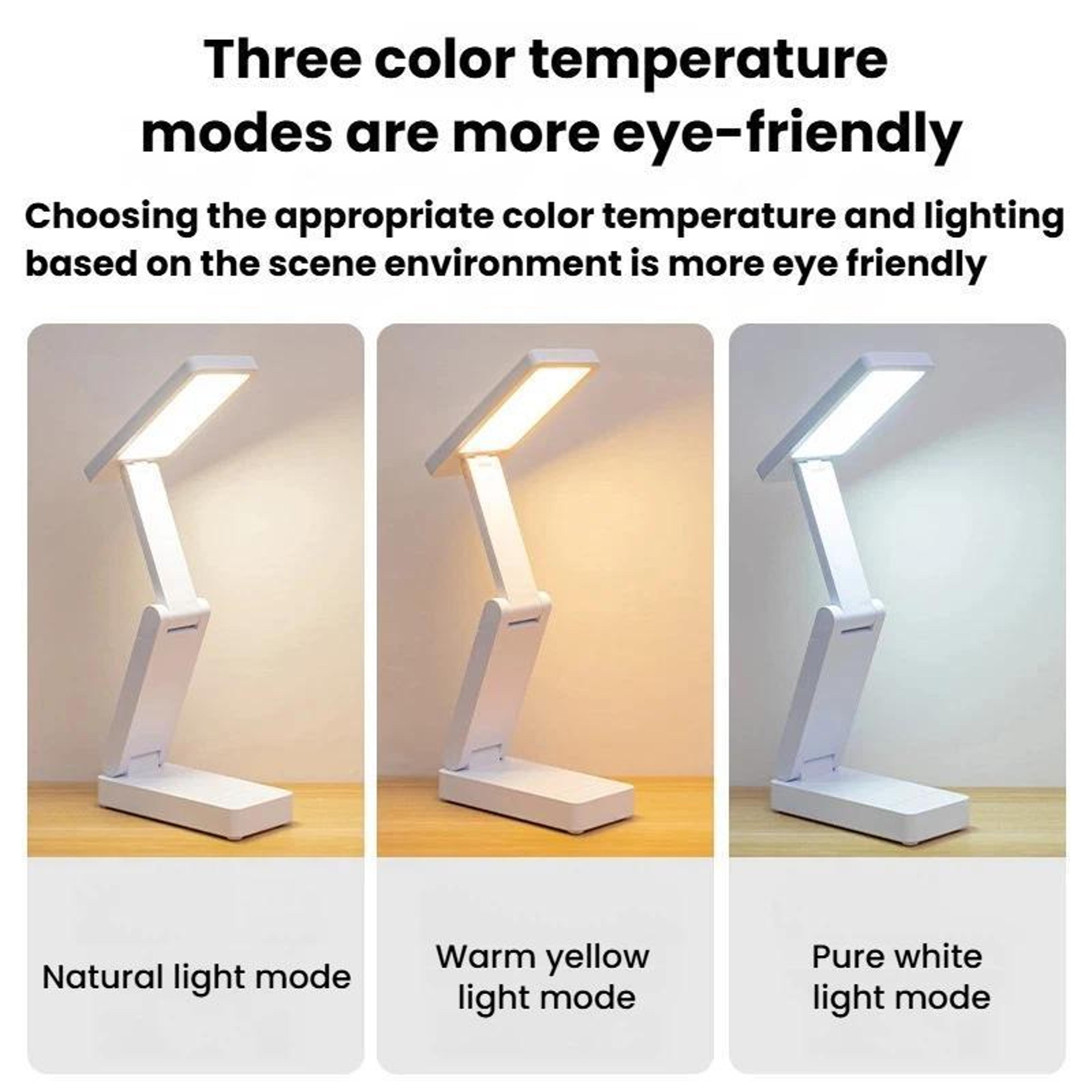 Premium Rechargeable Folding Desk Lamp With Eye Protection  Adjustable Brightness Portable USB Stud 2