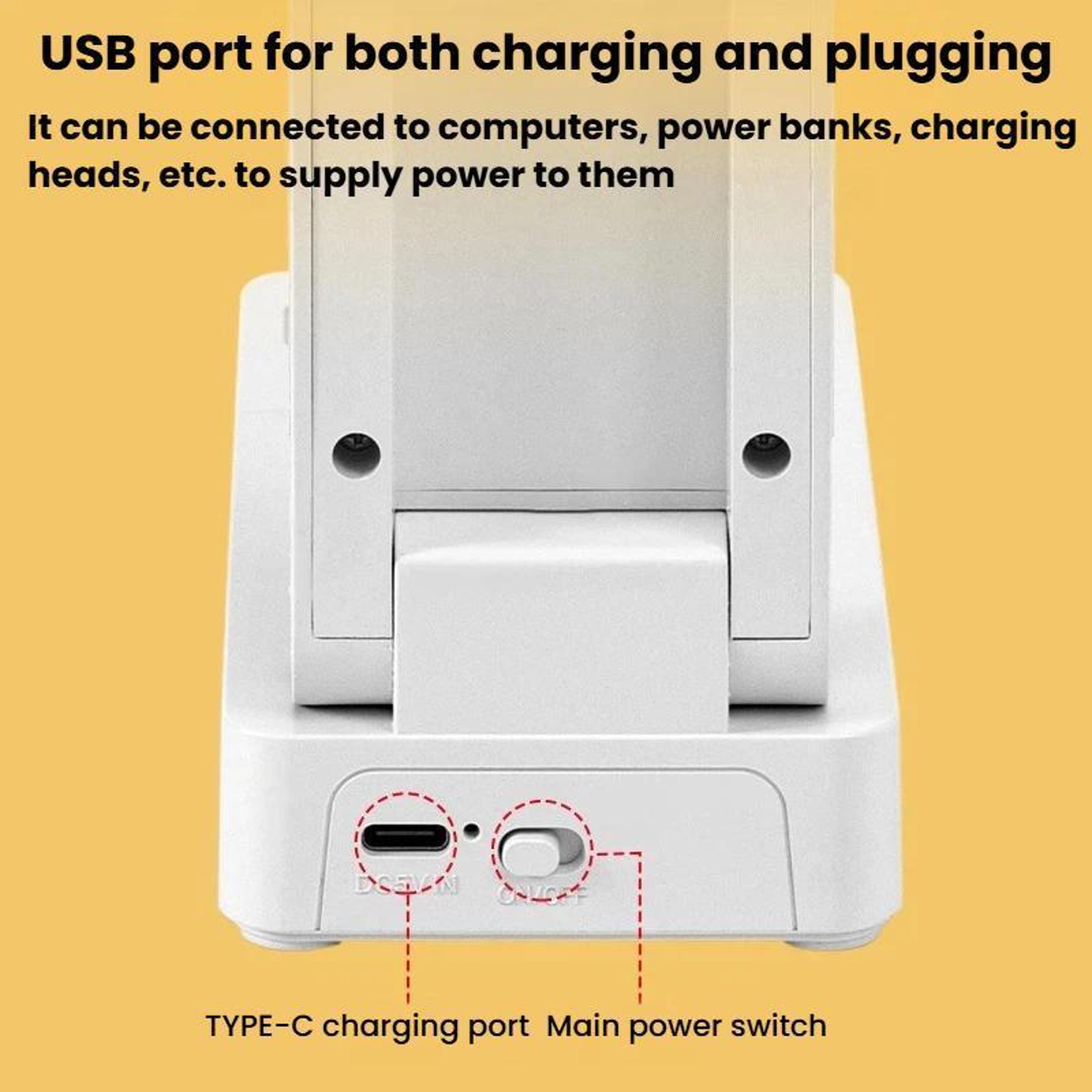 Premium Rechargeable Folding Desk Lamp With Eye Protection  Adjustable Brightness Portable USB Stud 8