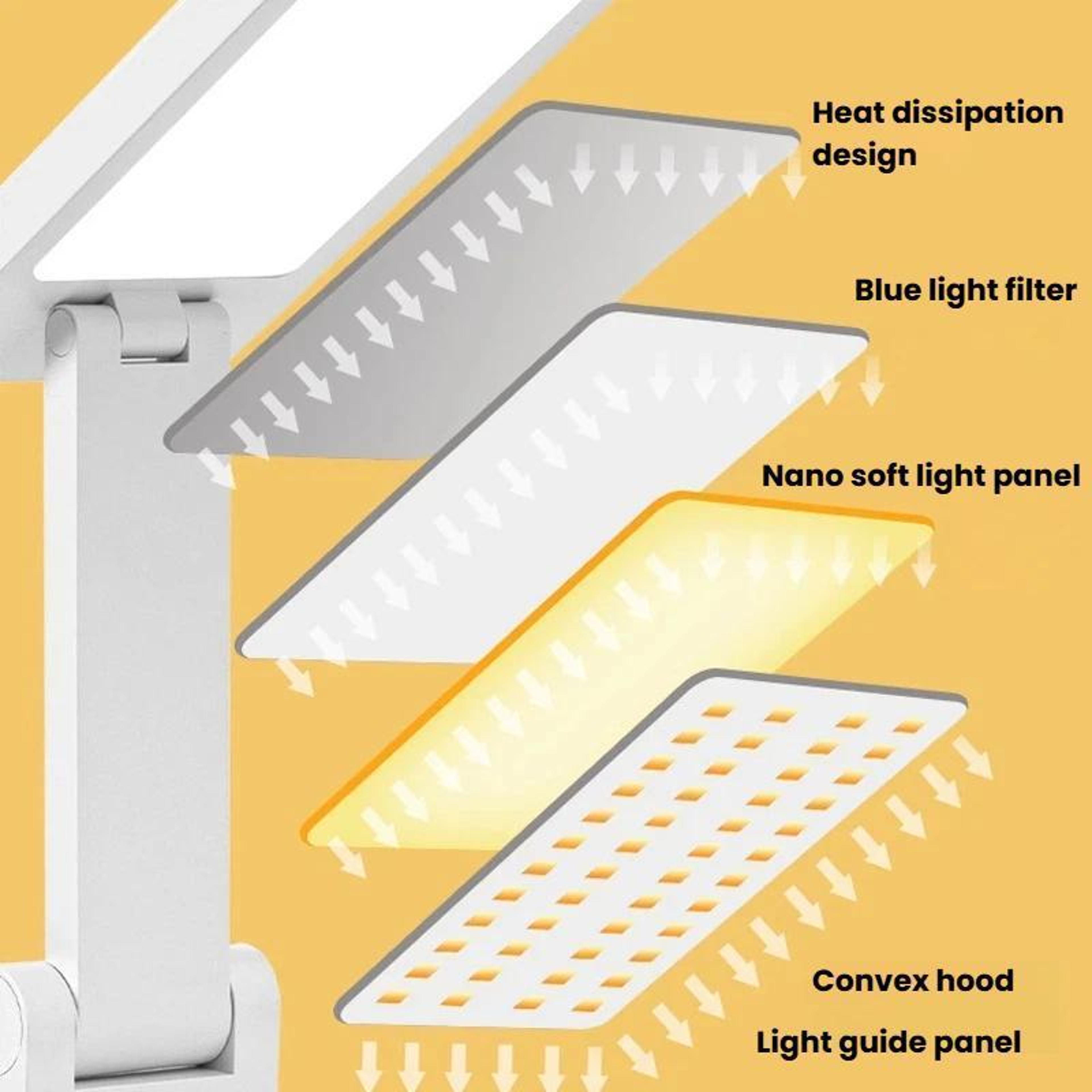 Premium Rechargeable Folding Desk Lamp With Eye Protection  Adjustable Brightness Portable USB Stud 9