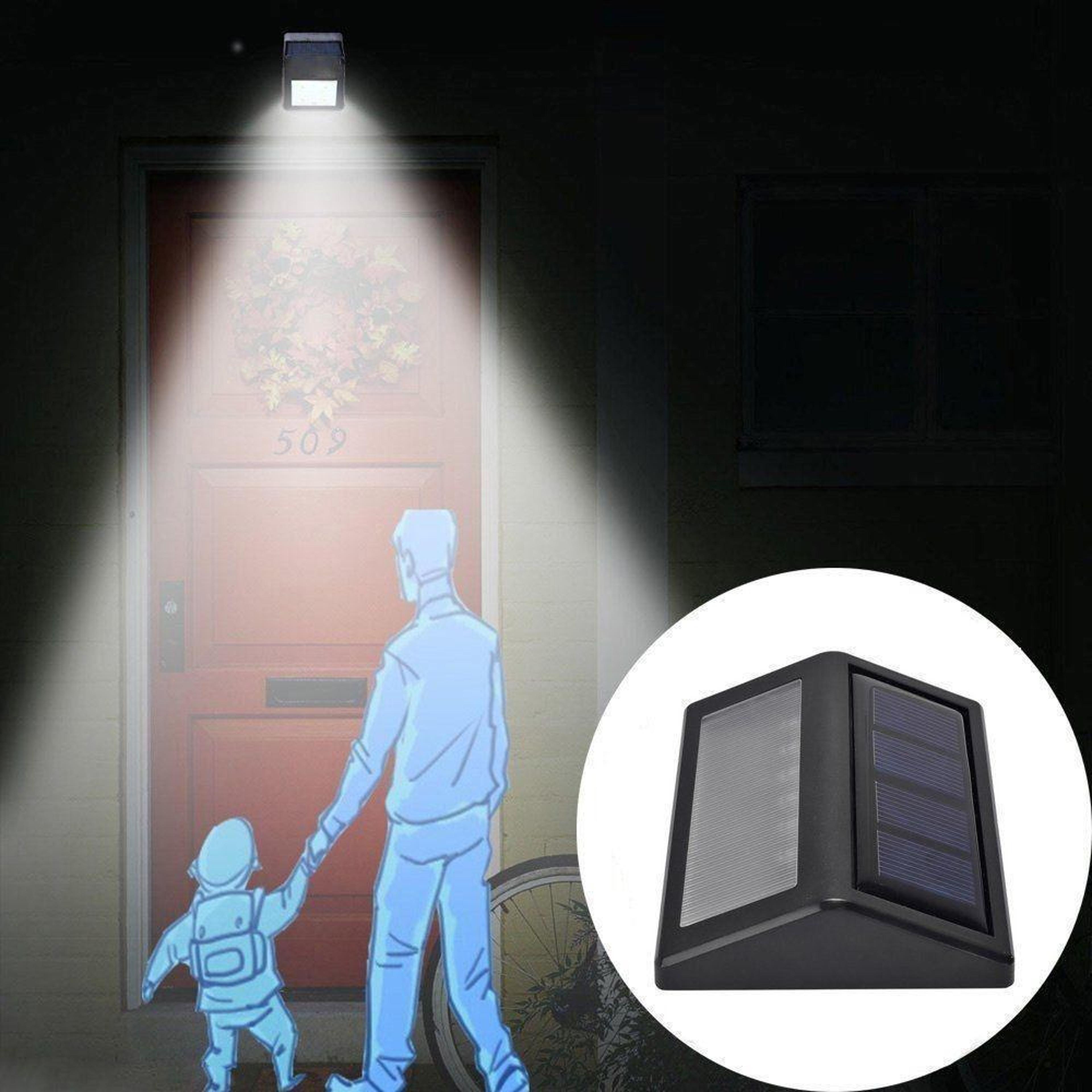 BrightGlow 6 LED Solar Wall Light Waterproof Outdoor Deck  Garden Lighting 6