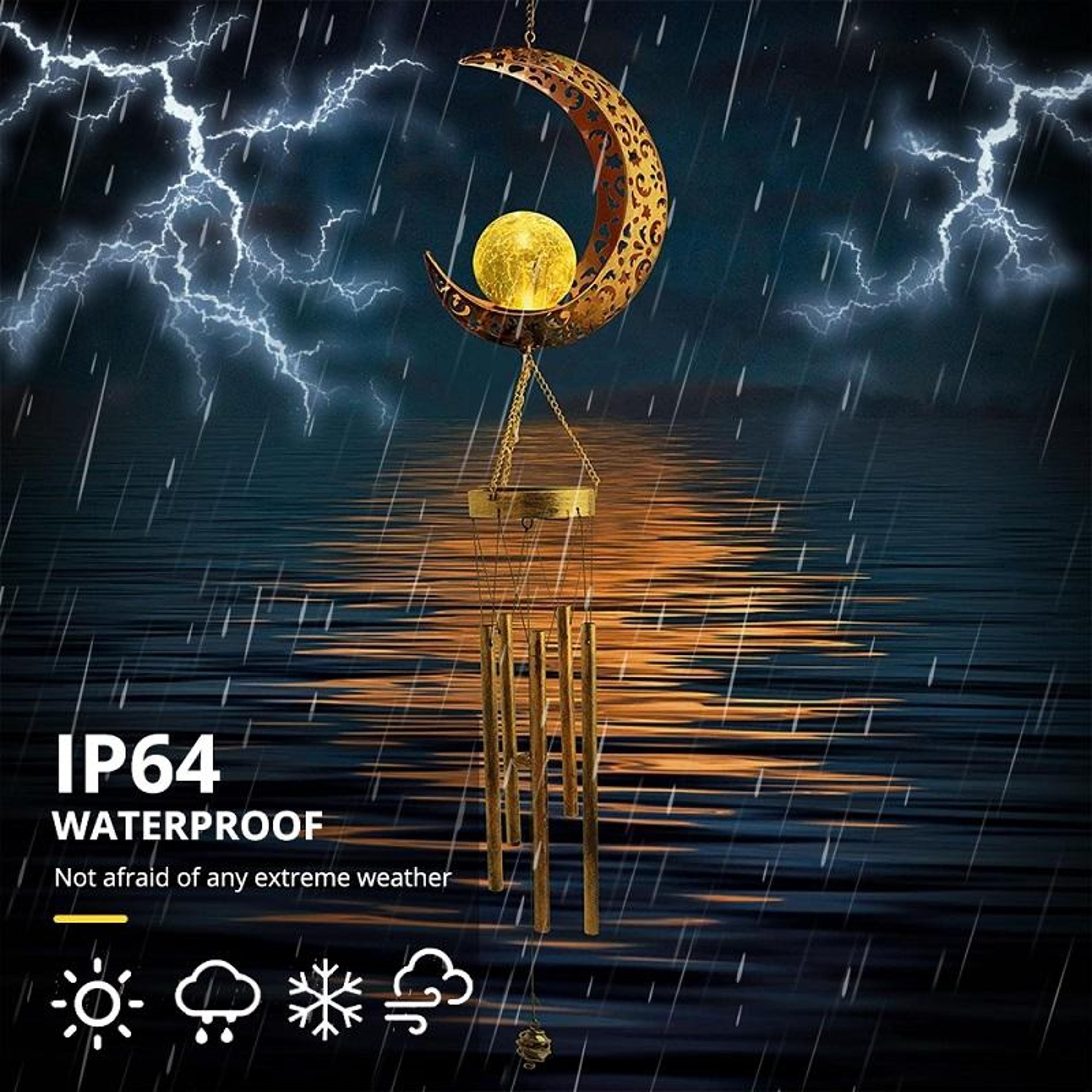 Solar Wind Chime Lamp Outdoor Decorative Outdoor Solar Hanging Light With LED Illumination  Weather 3