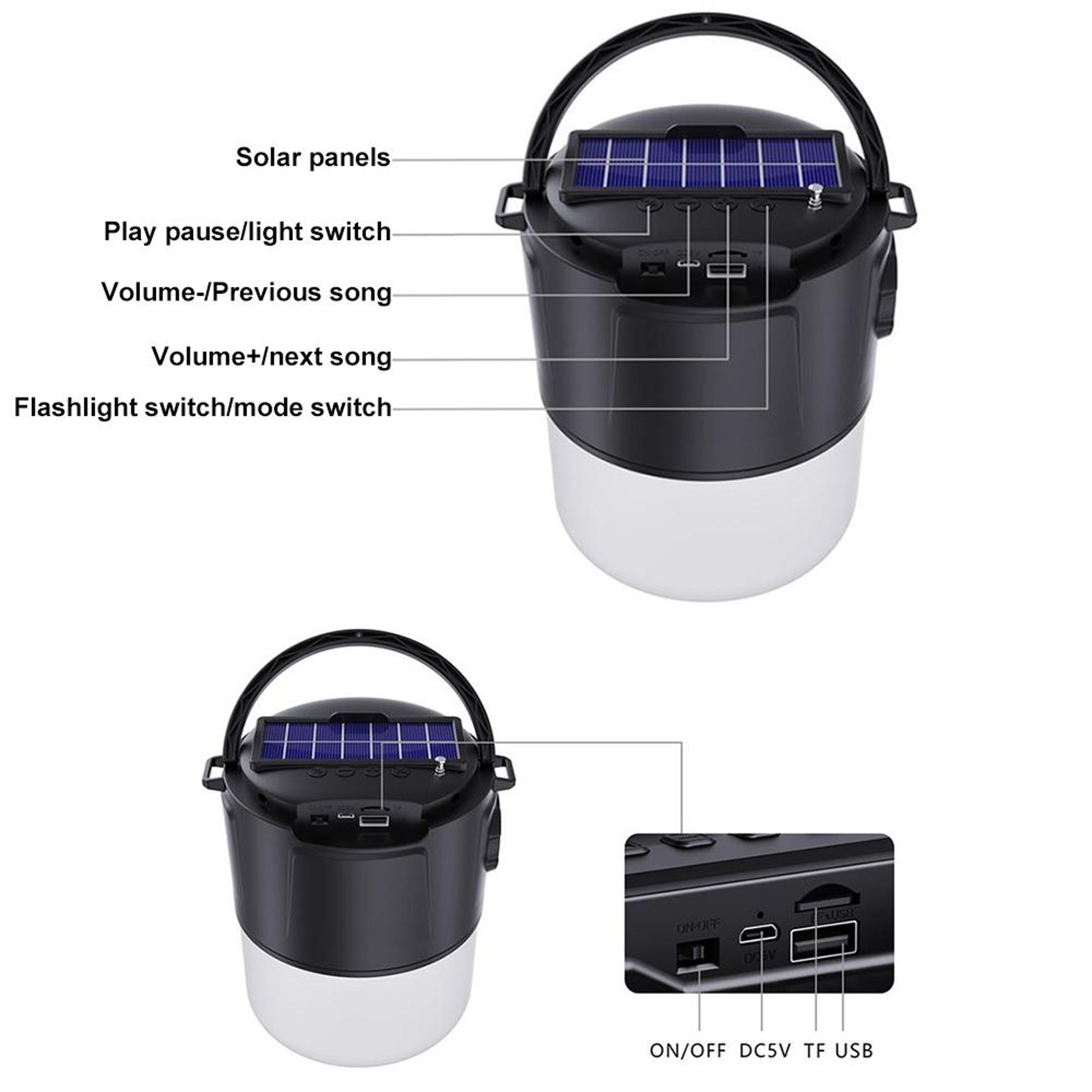 Outdoor Solar Camping Light  Portable Solar Bluetooth Speaker 2