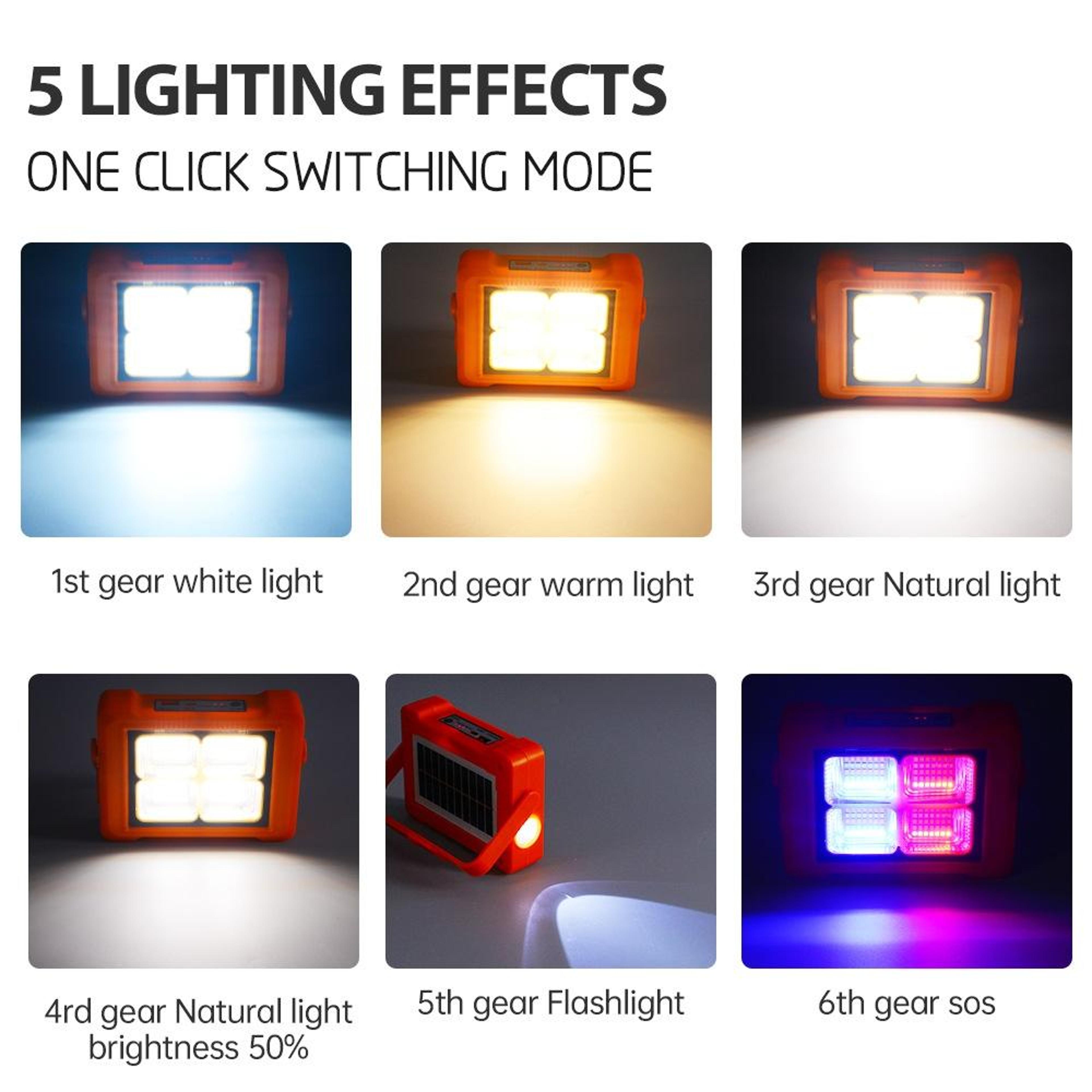 Portable Solar Flood Light  Emergency Work Flashlight 1