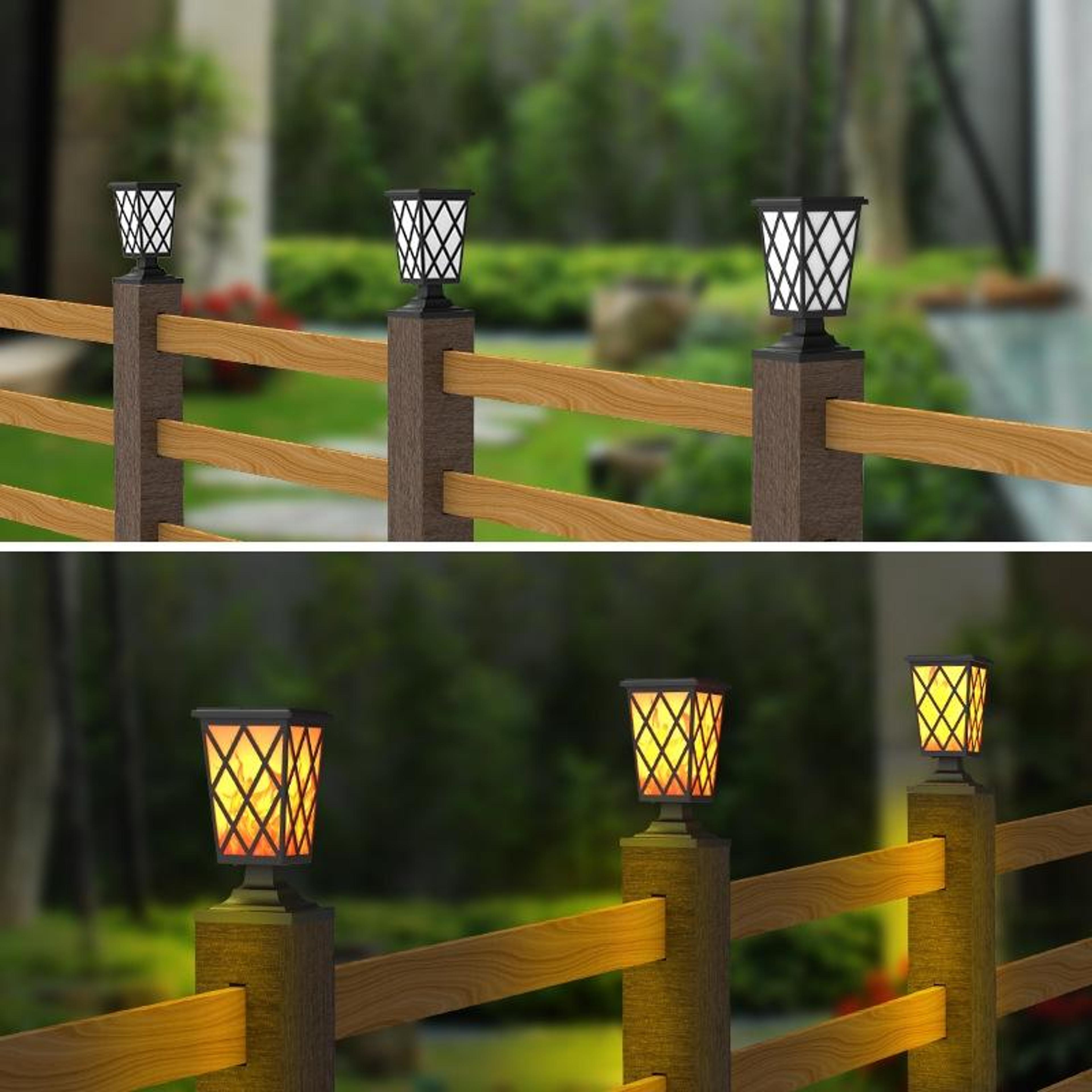 Premium Solar Flame Garden Light Outdoor Fence  Landscape LED Ambience 6