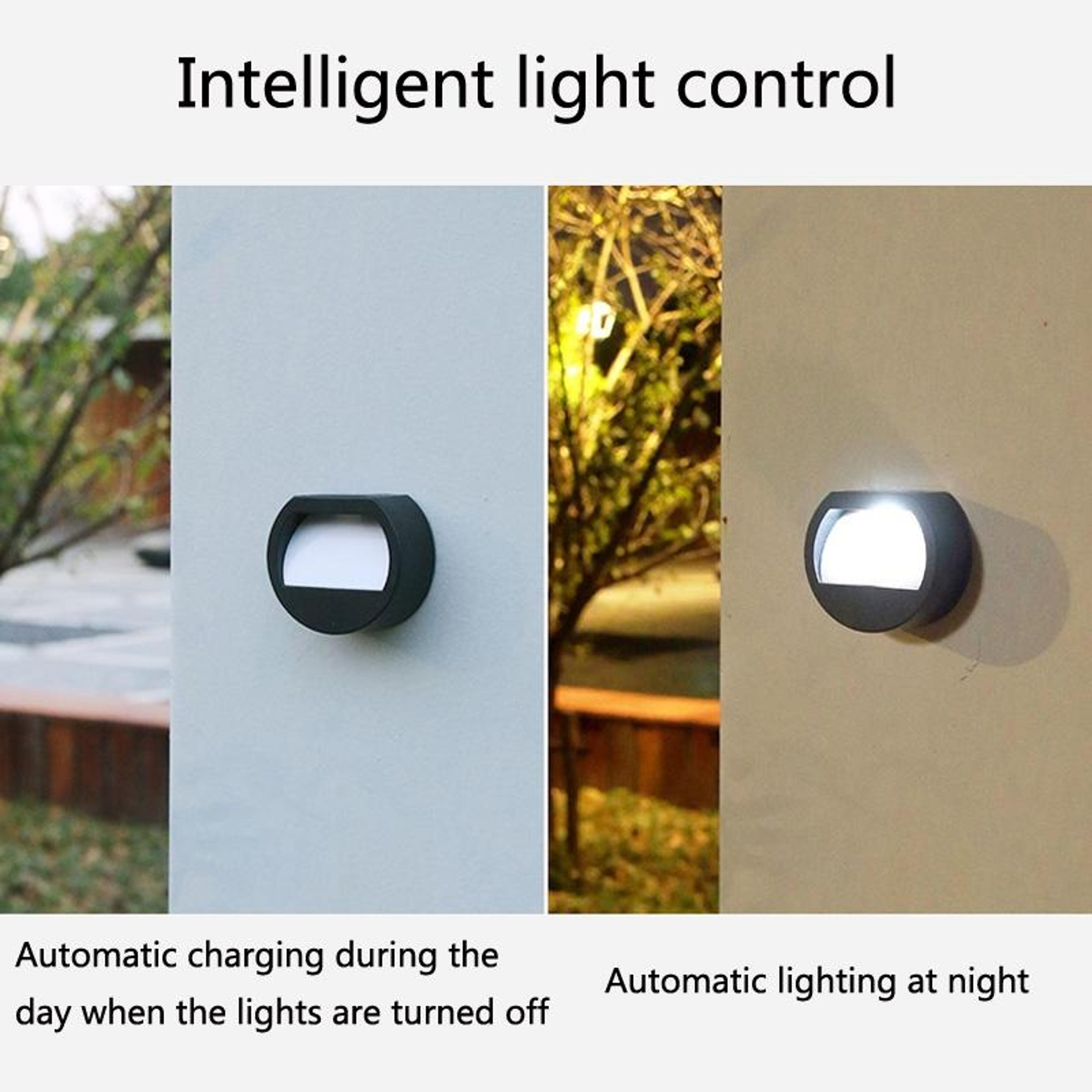 Solar Outdoor Waterproof LED Round Wall Light With Auto Dusk To Dawn Sensor 3