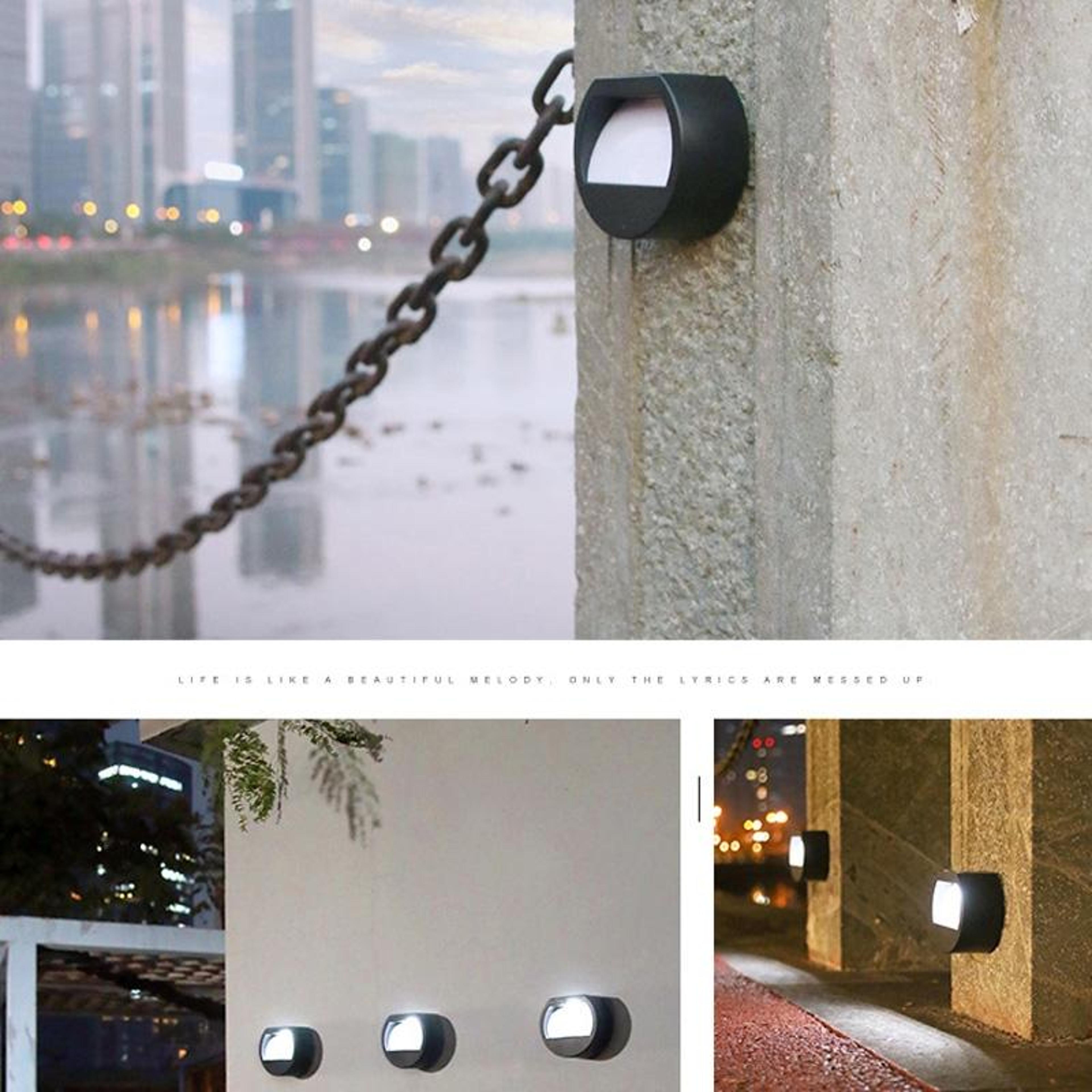Solar Outdoor Waterproof LED Round Wall Light With Auto Dusk To Dawn Sensor 5