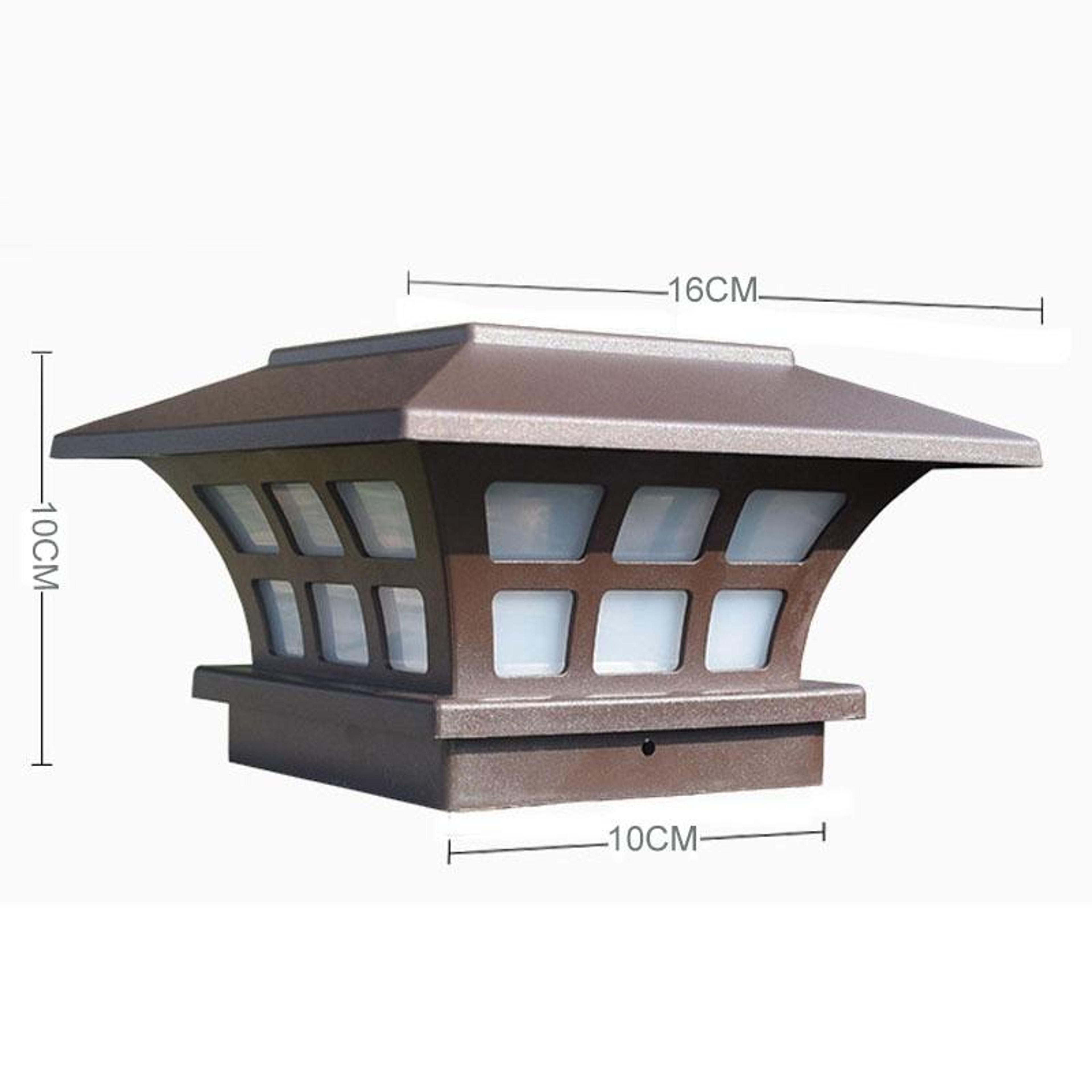 Solar Outdoor Coffee Column Wall Lamp Waterproof Decorative Light 4