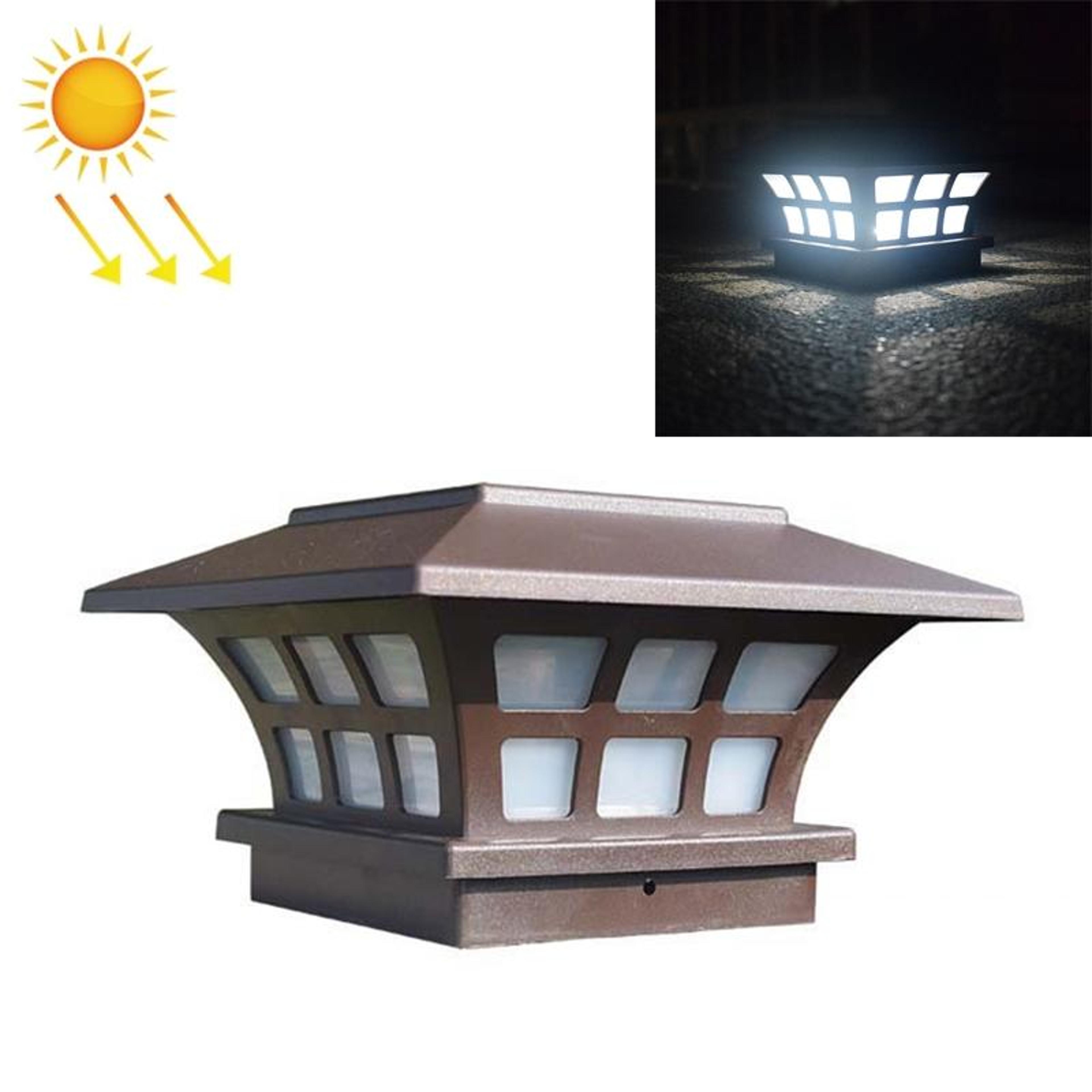 Solar Outdoor Coffee Column Wall Lamp Waterproof Decorative Light 8