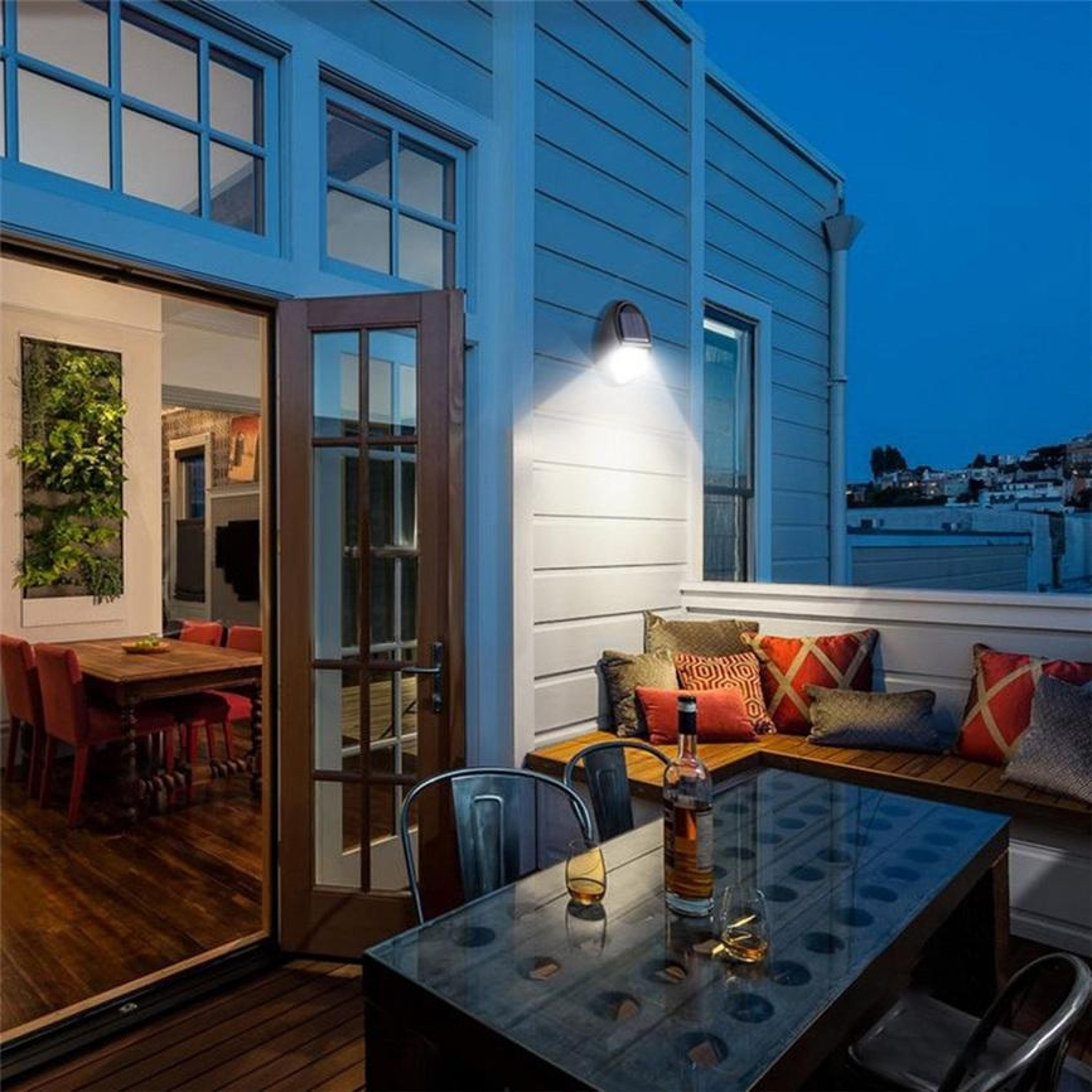 Solar Powered Outdoor LED Wall Light Waterproof Courtyard Lighting 4