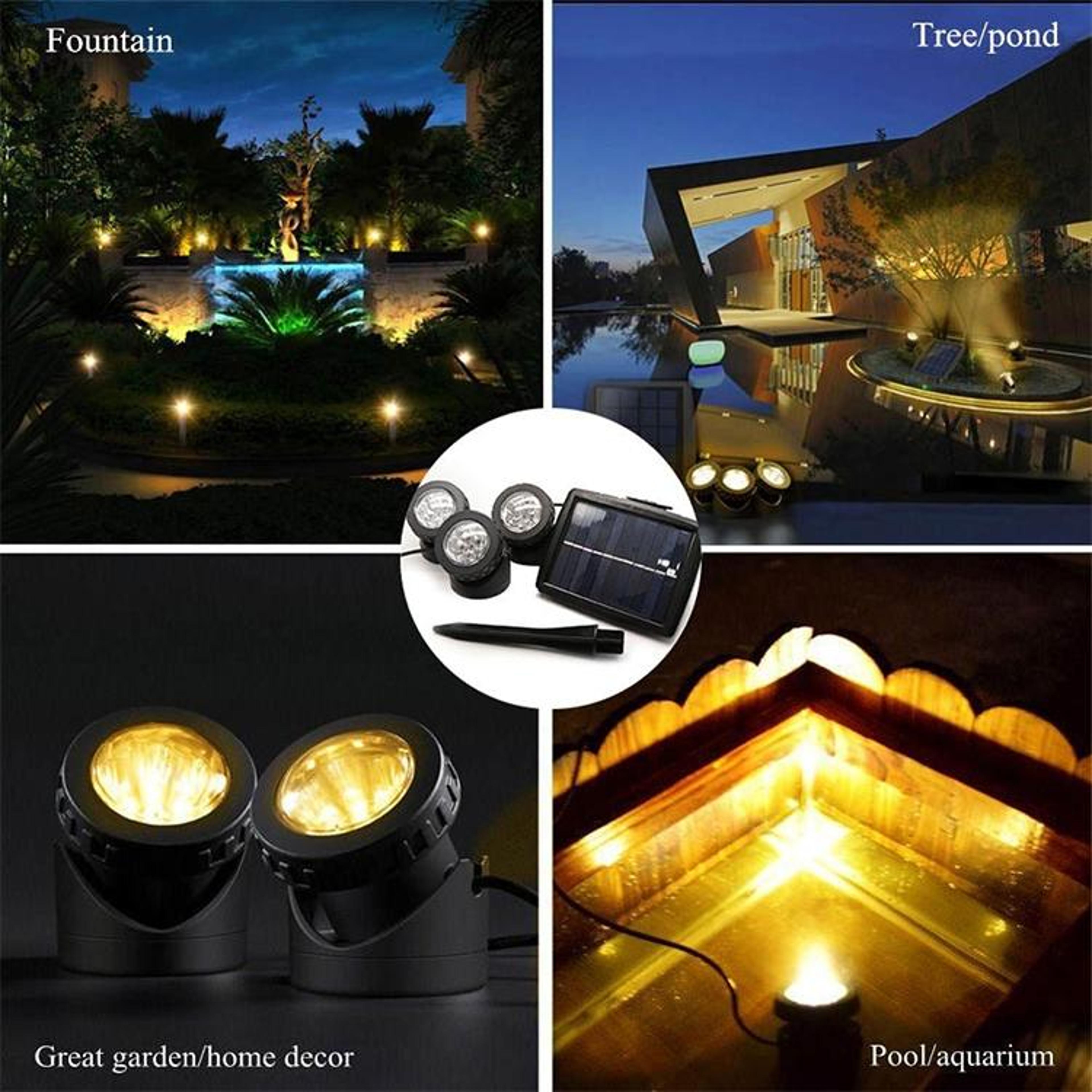 Solar Underwater Spotlight Waterproof LED Pond  Outdoor Solar Lighting 8