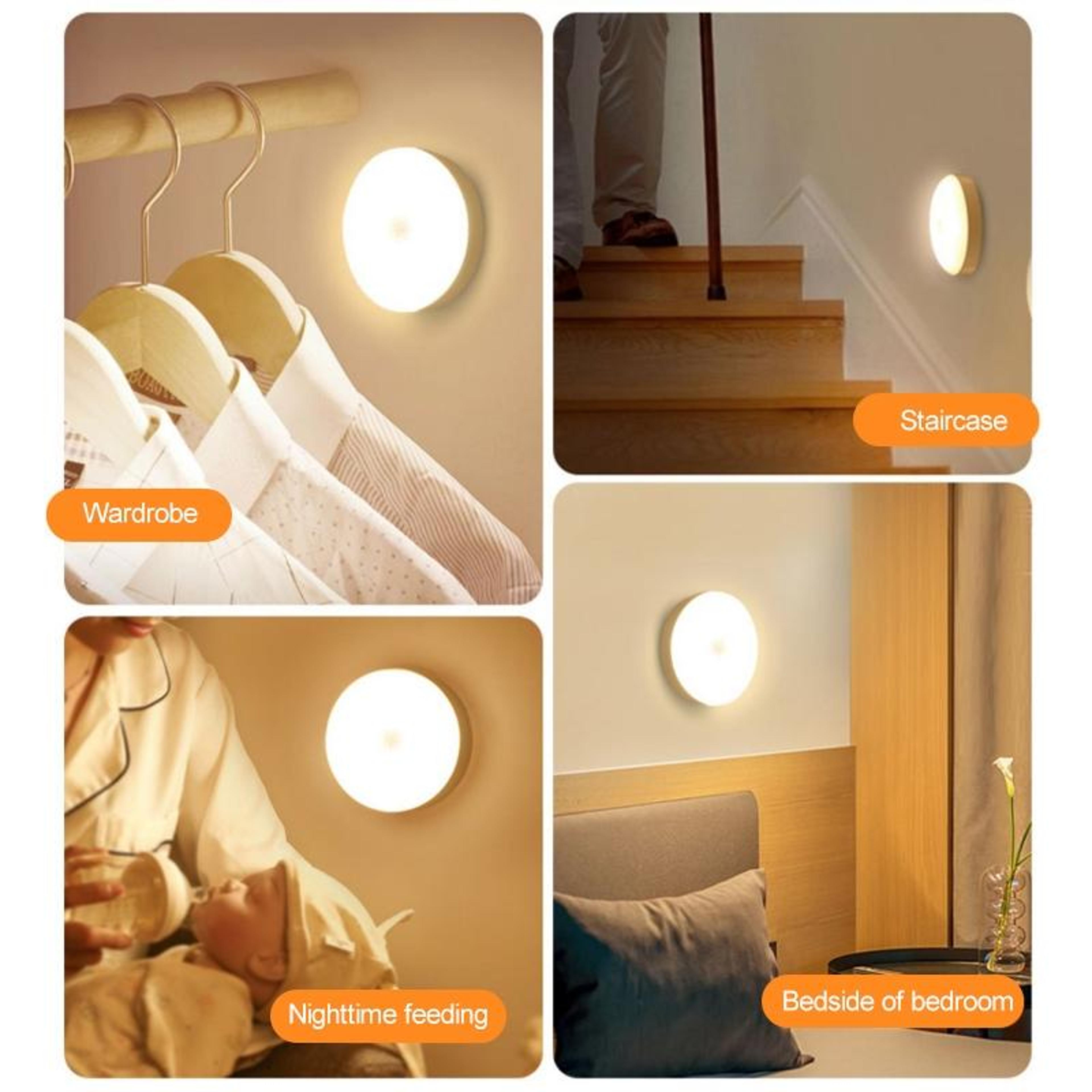 Smart Motion Sensor LED Bedside Lamp Rechargeable Human Body Induction Night Light For Home 5