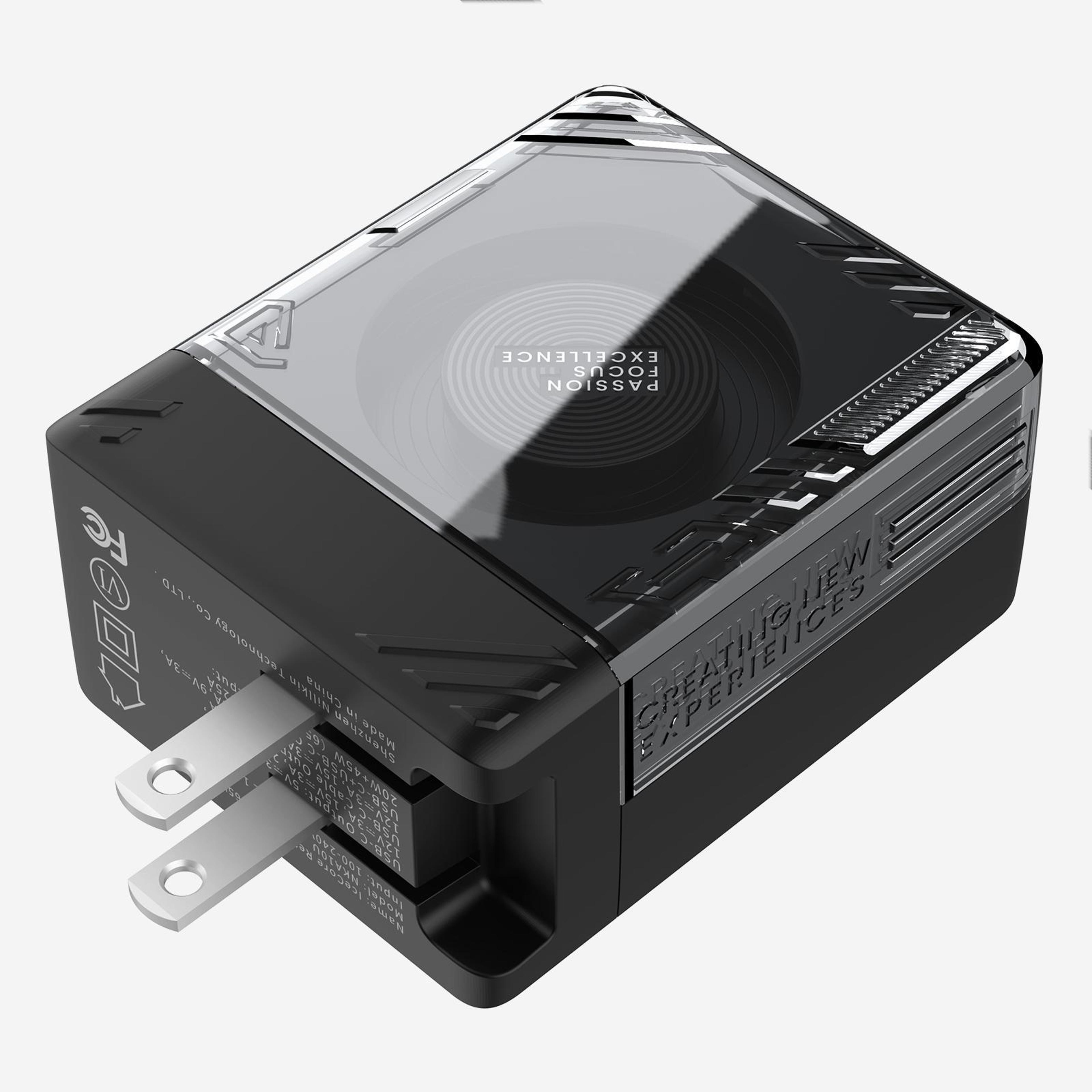 nillkin icecore gan fast charger with retractable usb c cable