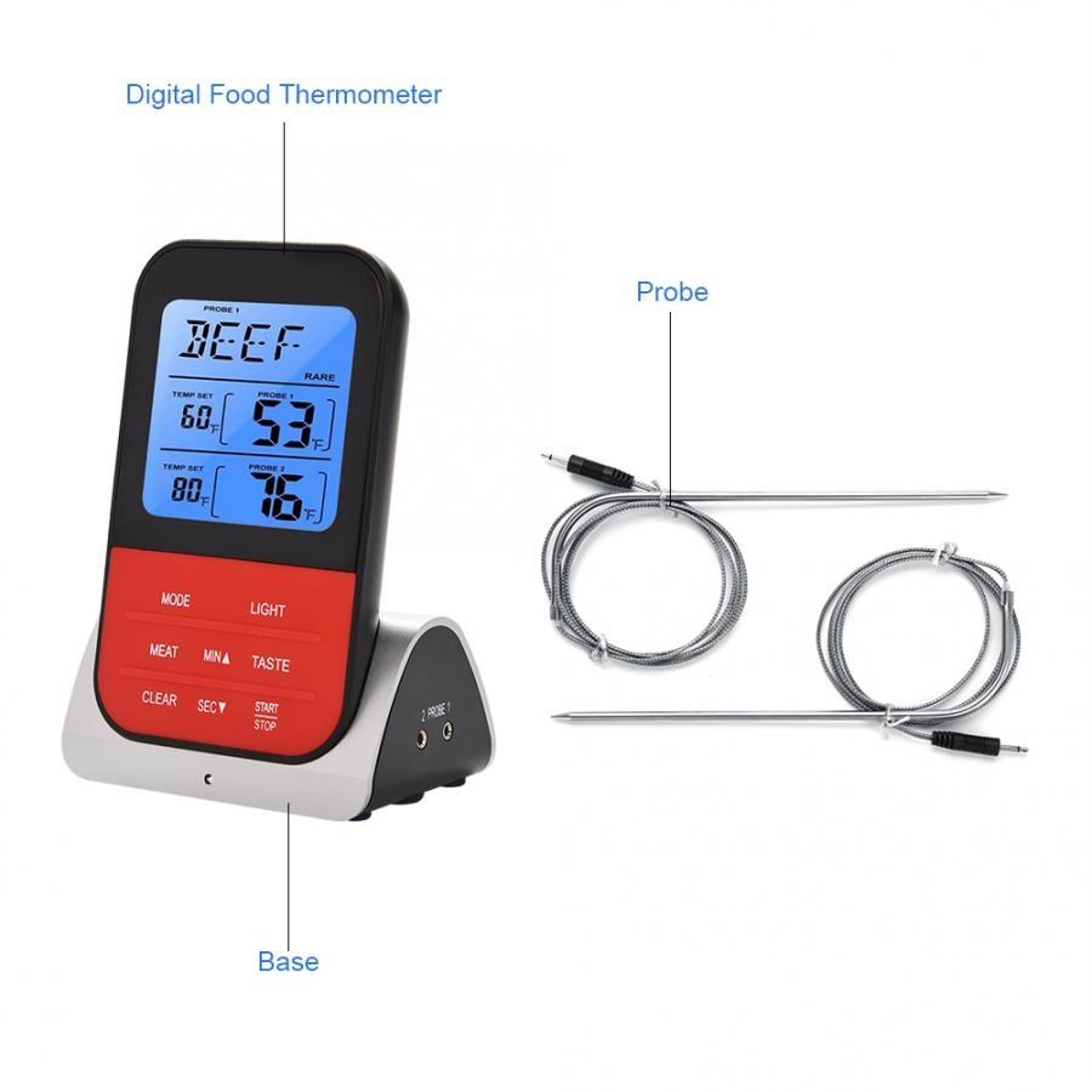 Precision LCD Dual Probe Digital Food Thermometer With Timer 2
