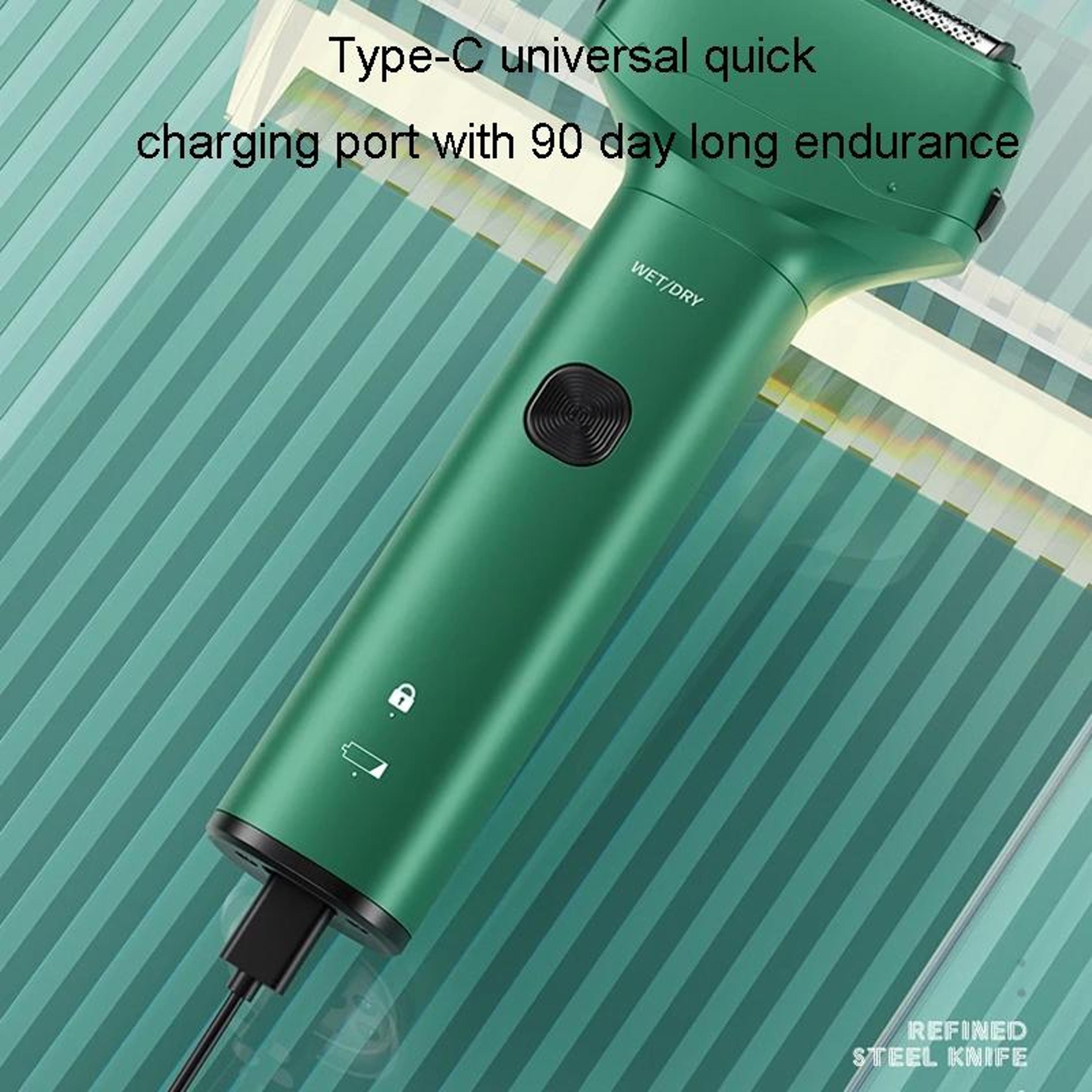 3 Blade Rechargeable Beard Razor For Men Washable Portable Electric Shaver 4