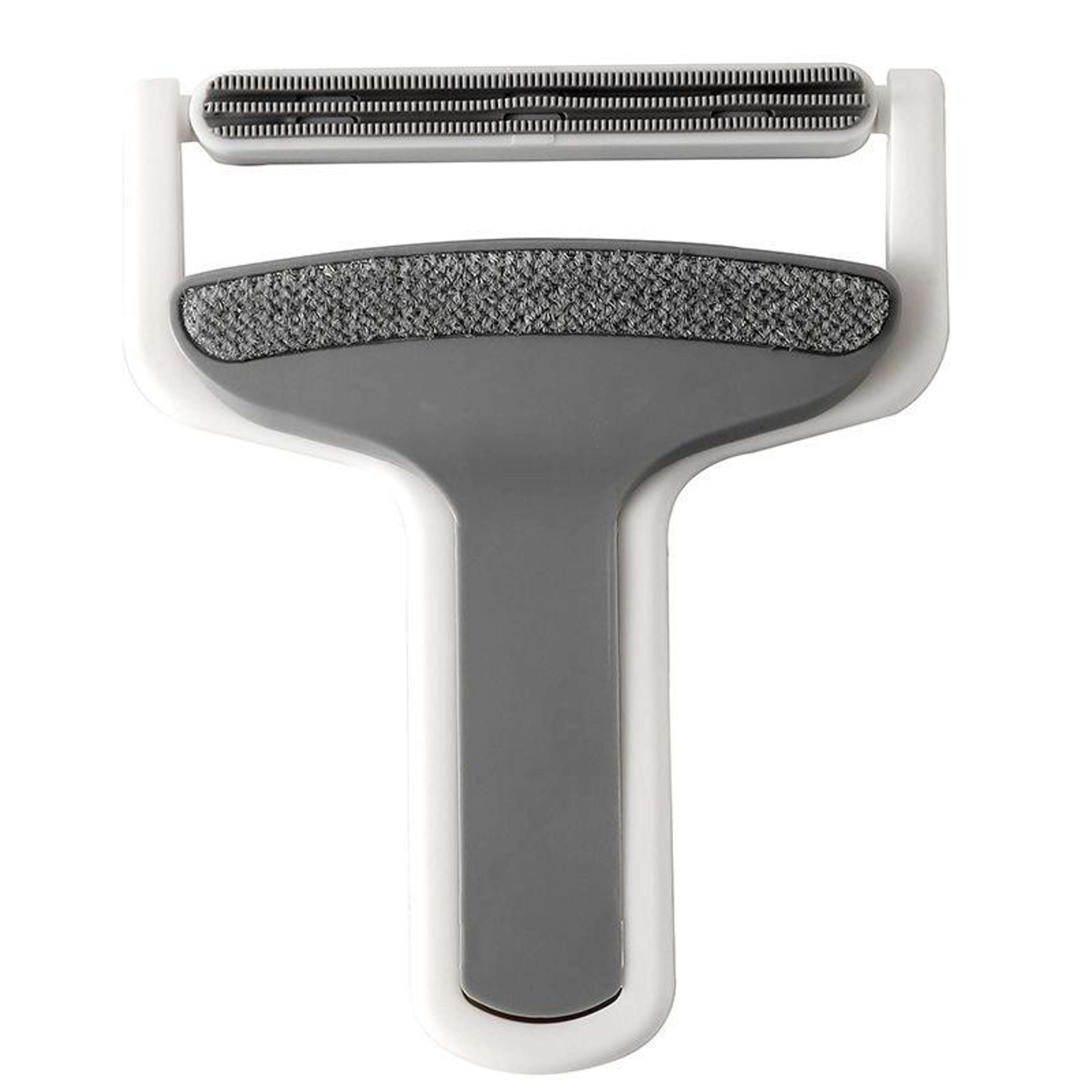 portable pet hair remover brush and fabric scraper for clothes, sofas and carpets