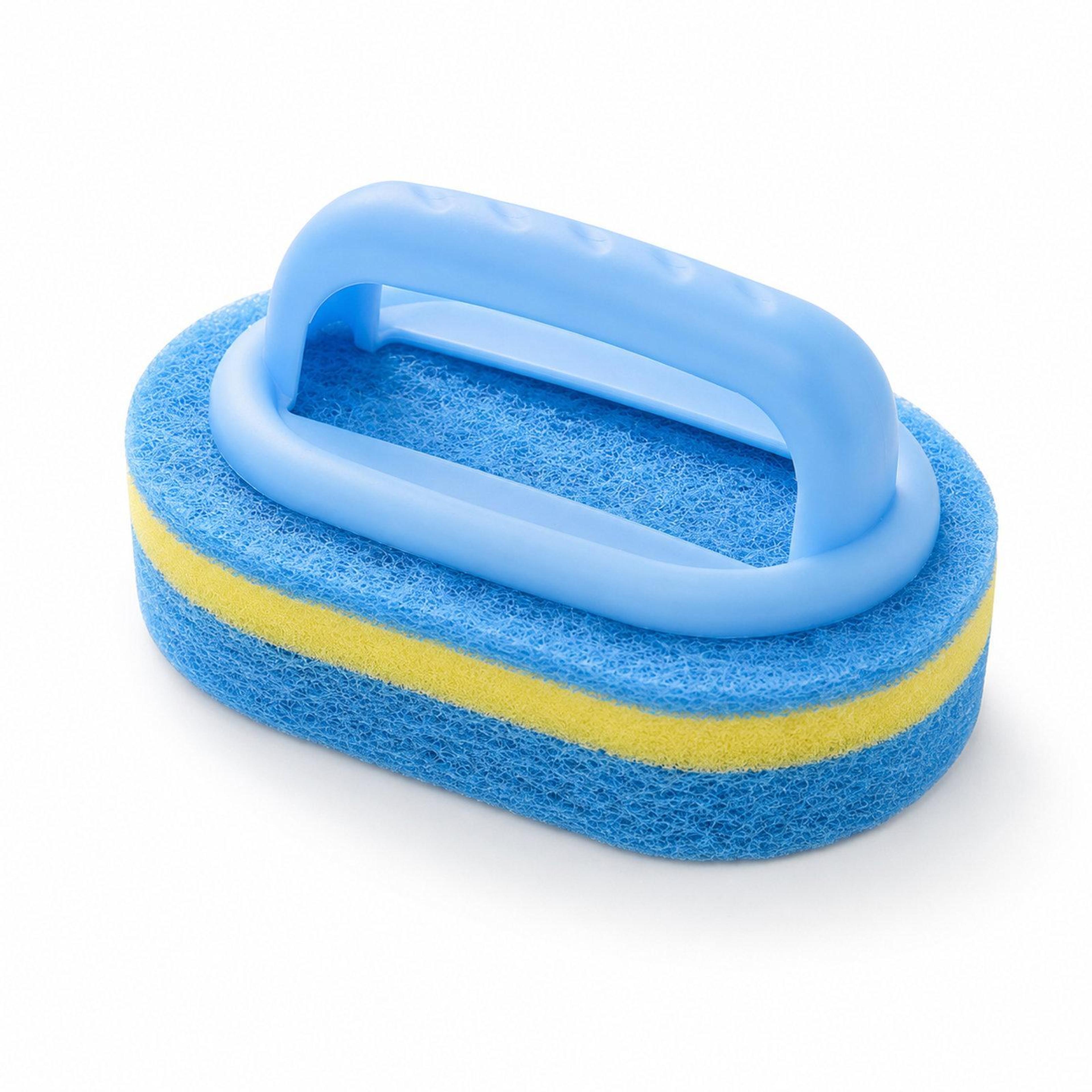 Non Scratch Scrub Brush With Handle For Pots Pans And Stoves 0