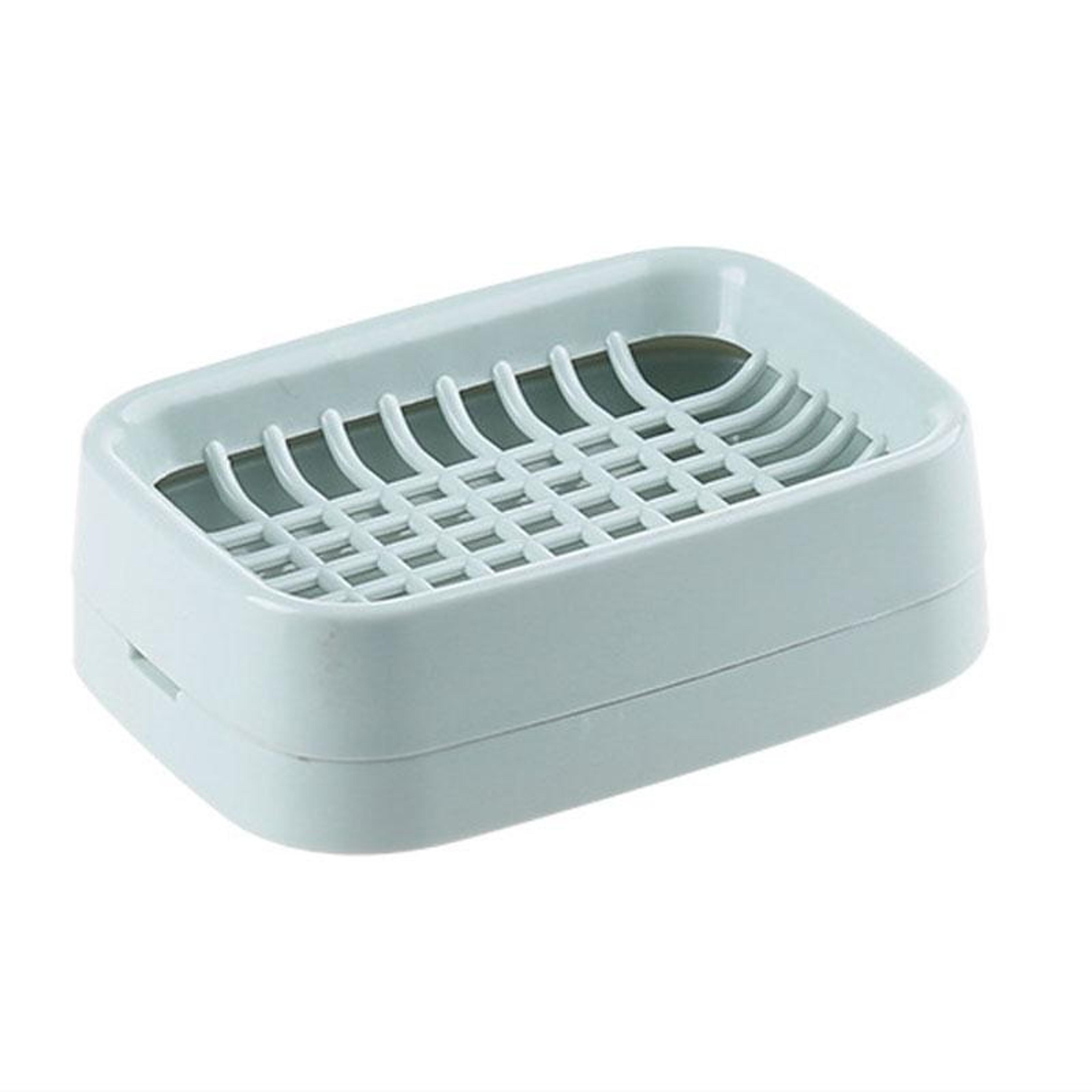 self draining double layer plastic soap holder for bathroom and kitchen