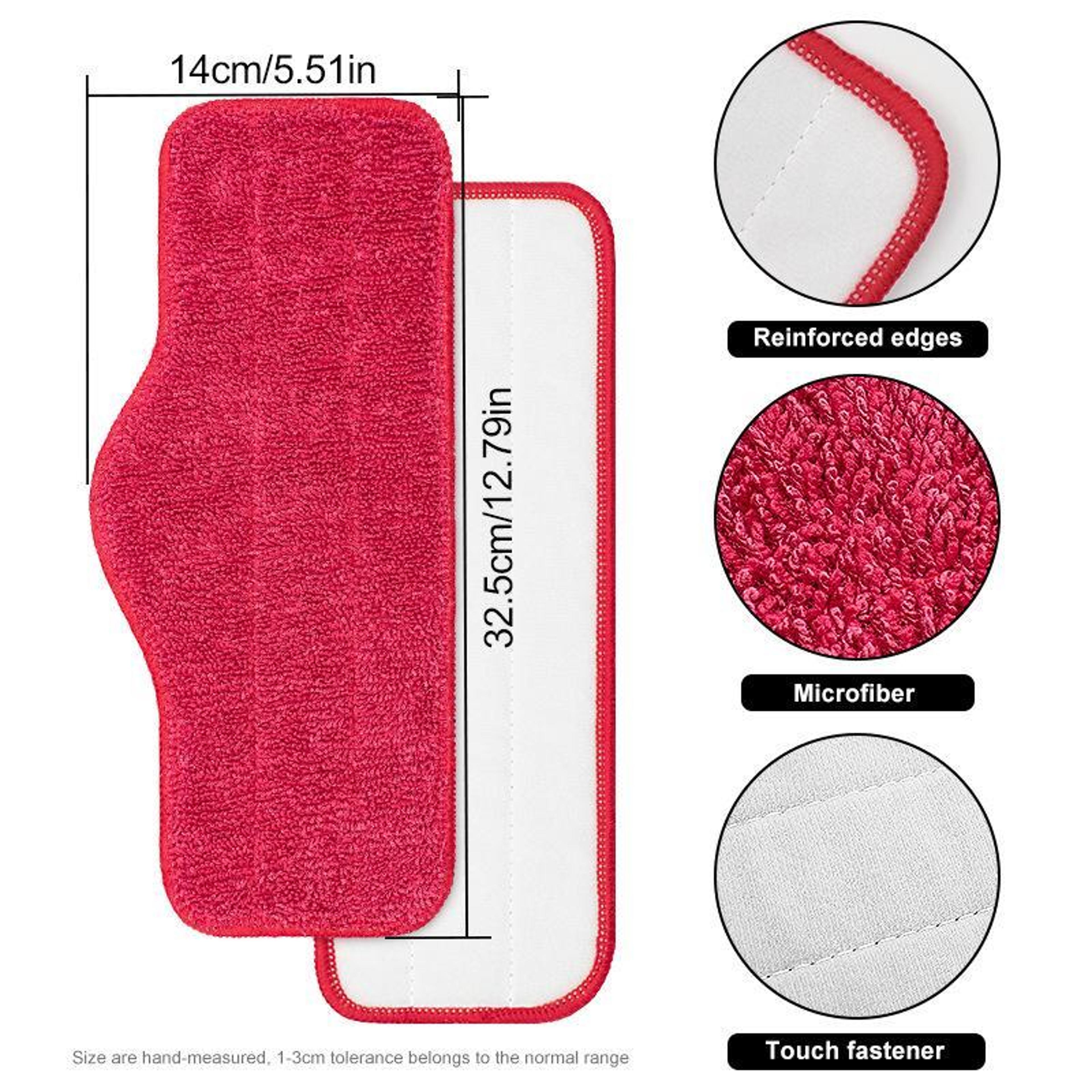 Schenley Steam Mop Replacement Pads Washable Microfiber Mop Cloths Red 2