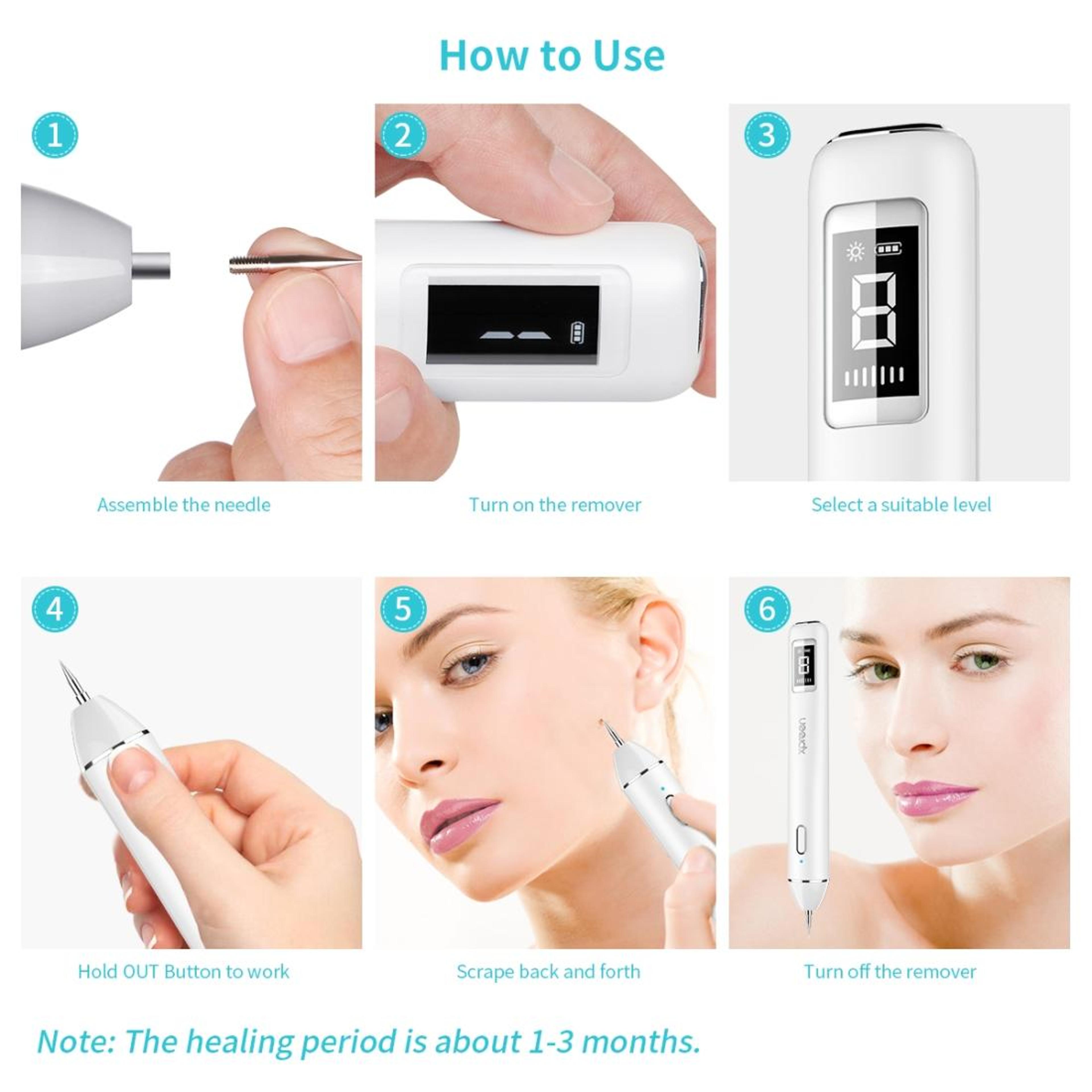 Precision Skin Tag  Spot Removal Pen Home Wart Mole  Blemish Remover With LED Display 8