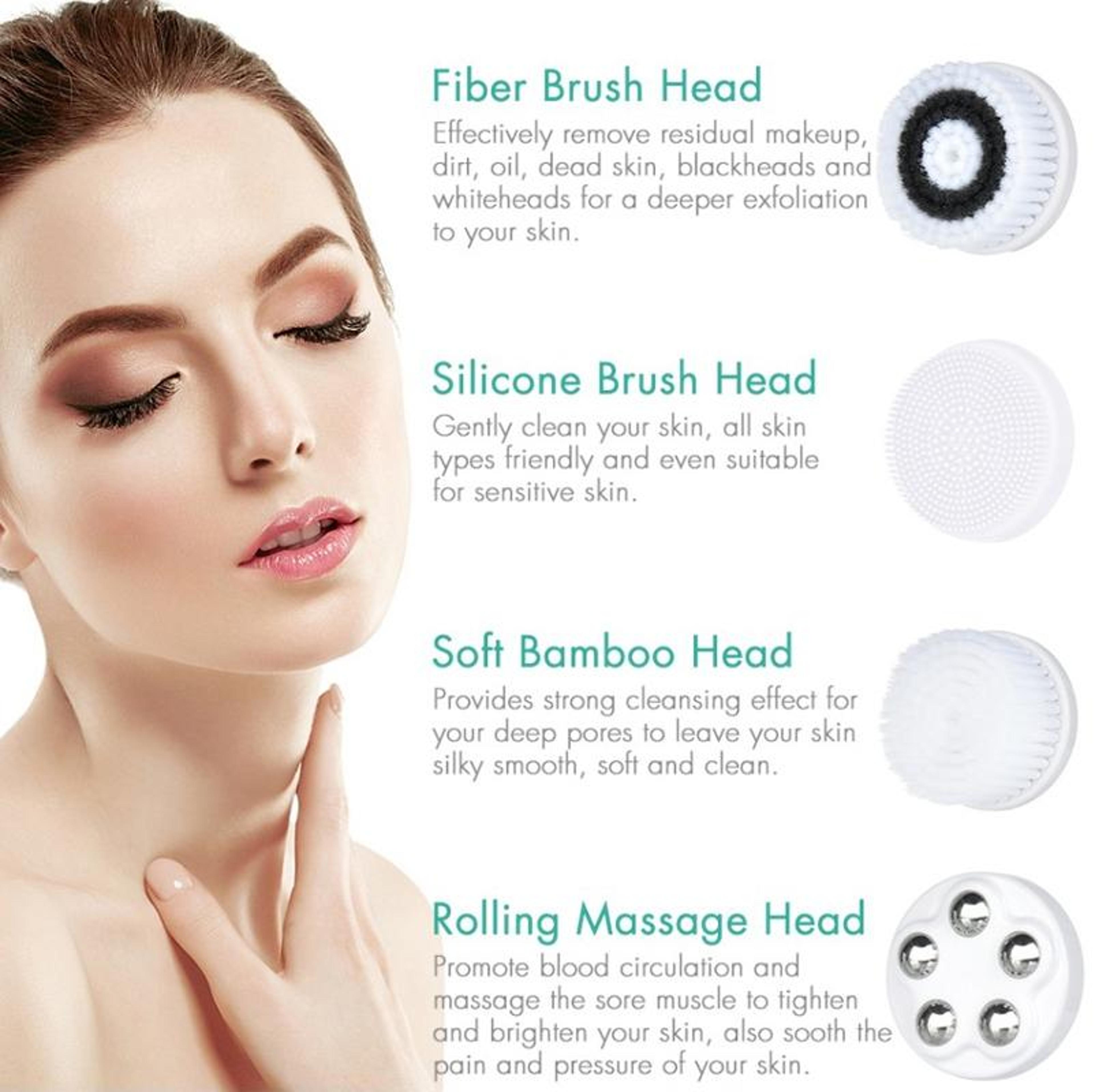 Deep Clean Electric Facial Cleansing Brush Waterproof Silicone Makeup Remover  Blackhead Remover 2