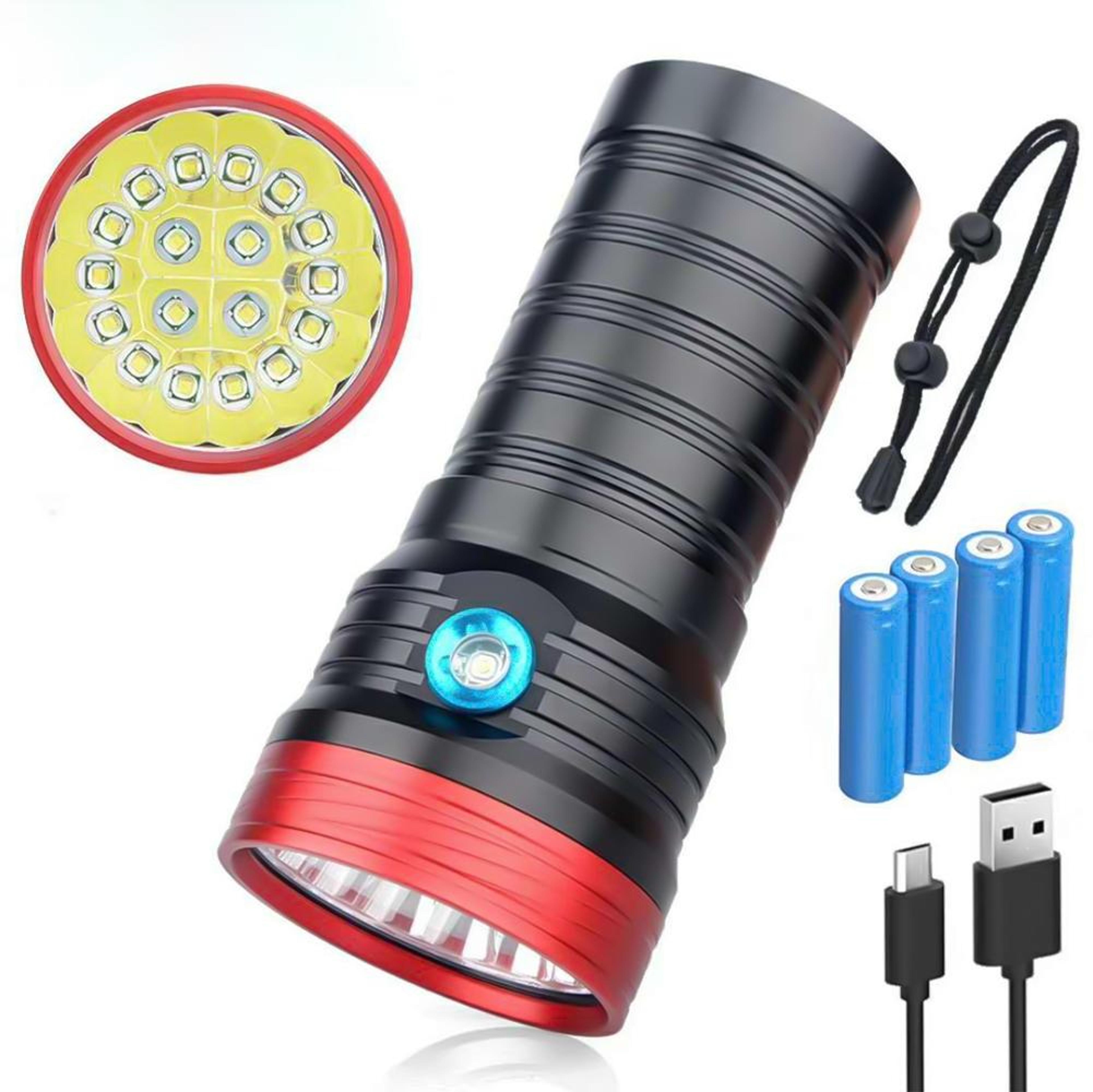 High Power Tactical LED Flashlight With Rechargeable Batteries 2