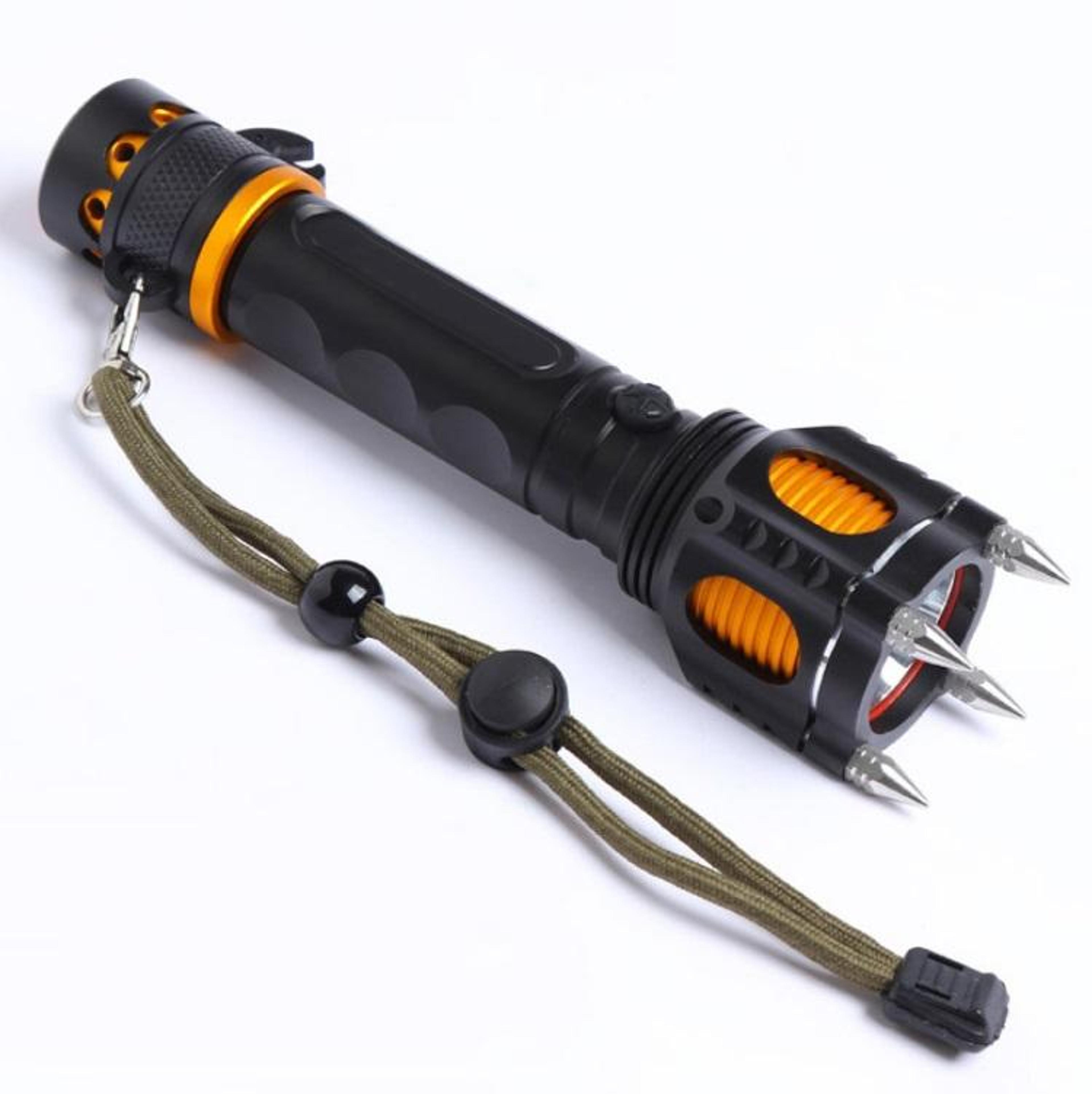Rechargeable LED Tactical Flashlight With Car Safety Hammer  Strong Beam 1