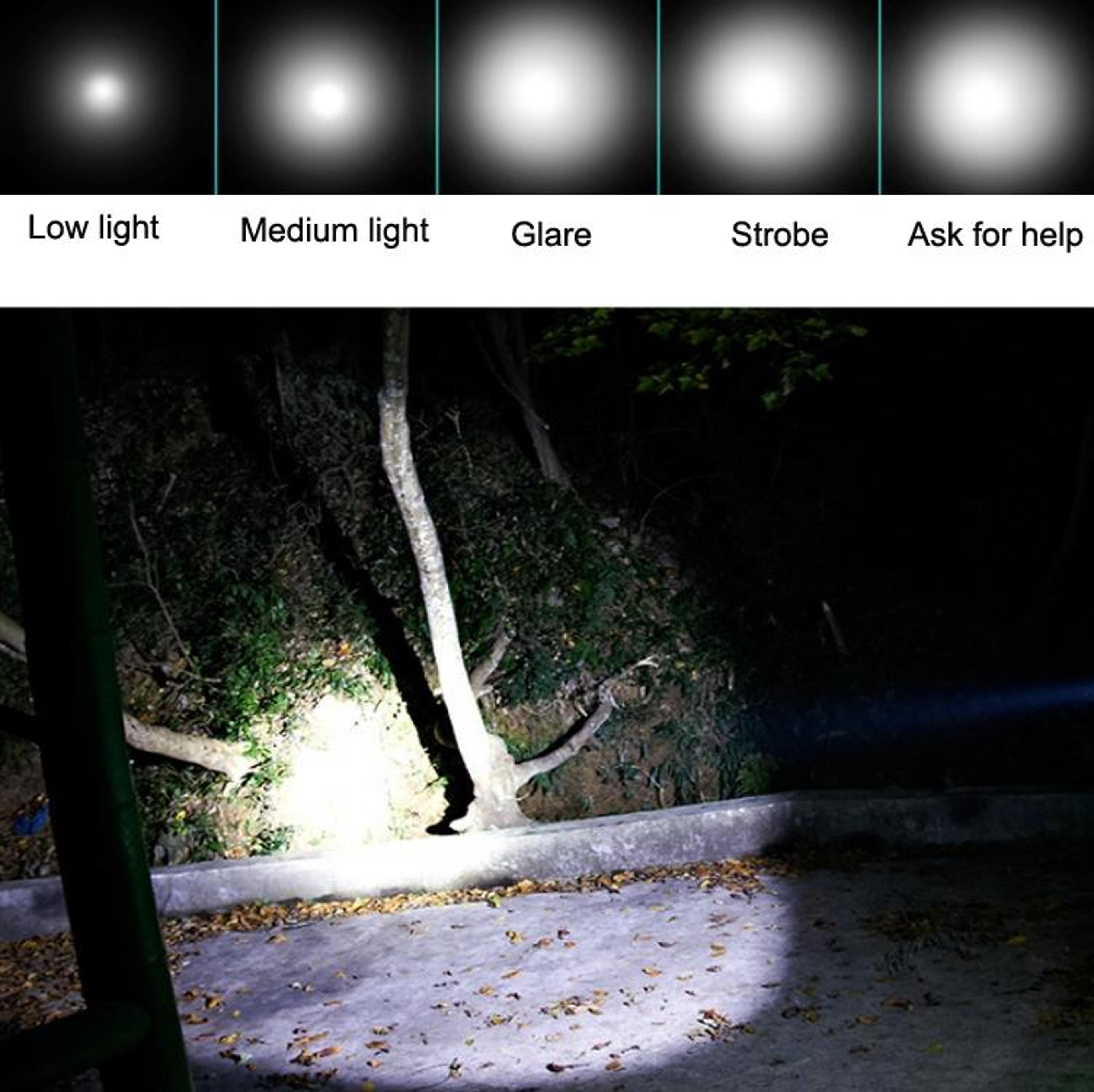 Rechargeable LED Tactical Flashlight With Car Safety Hammer  Strong Beam 4