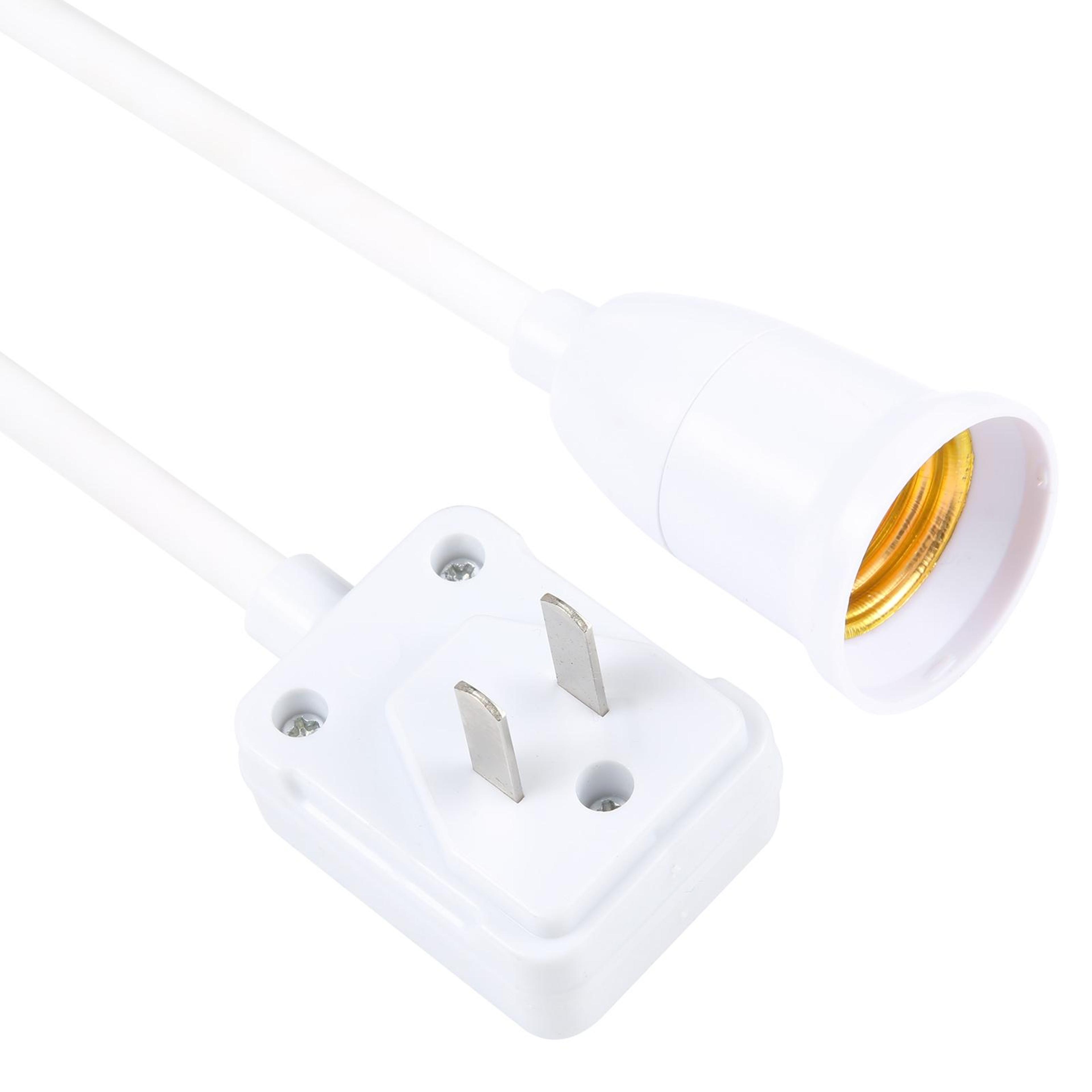 Adjustable Flexible E27 Bulb Holder With Switch US Plug Socket Extension Converter 3