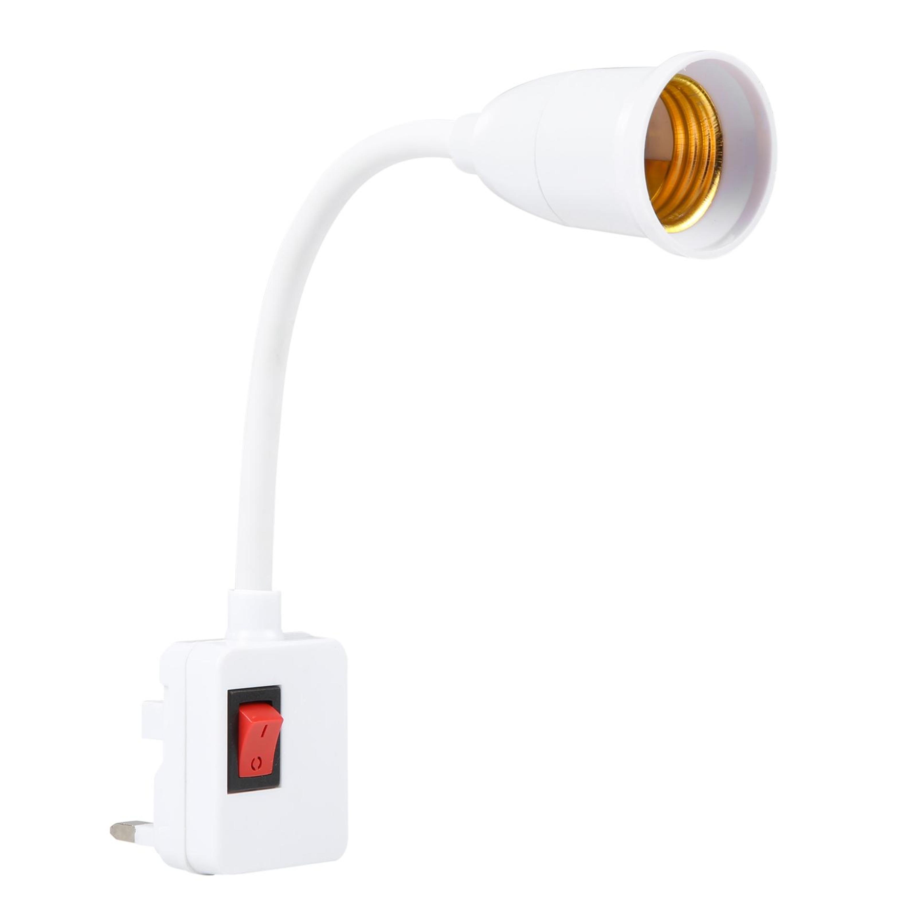 Adjustable Flexible E27 Bulb Holder With Switch US Plug Socket Extension Converter 2
