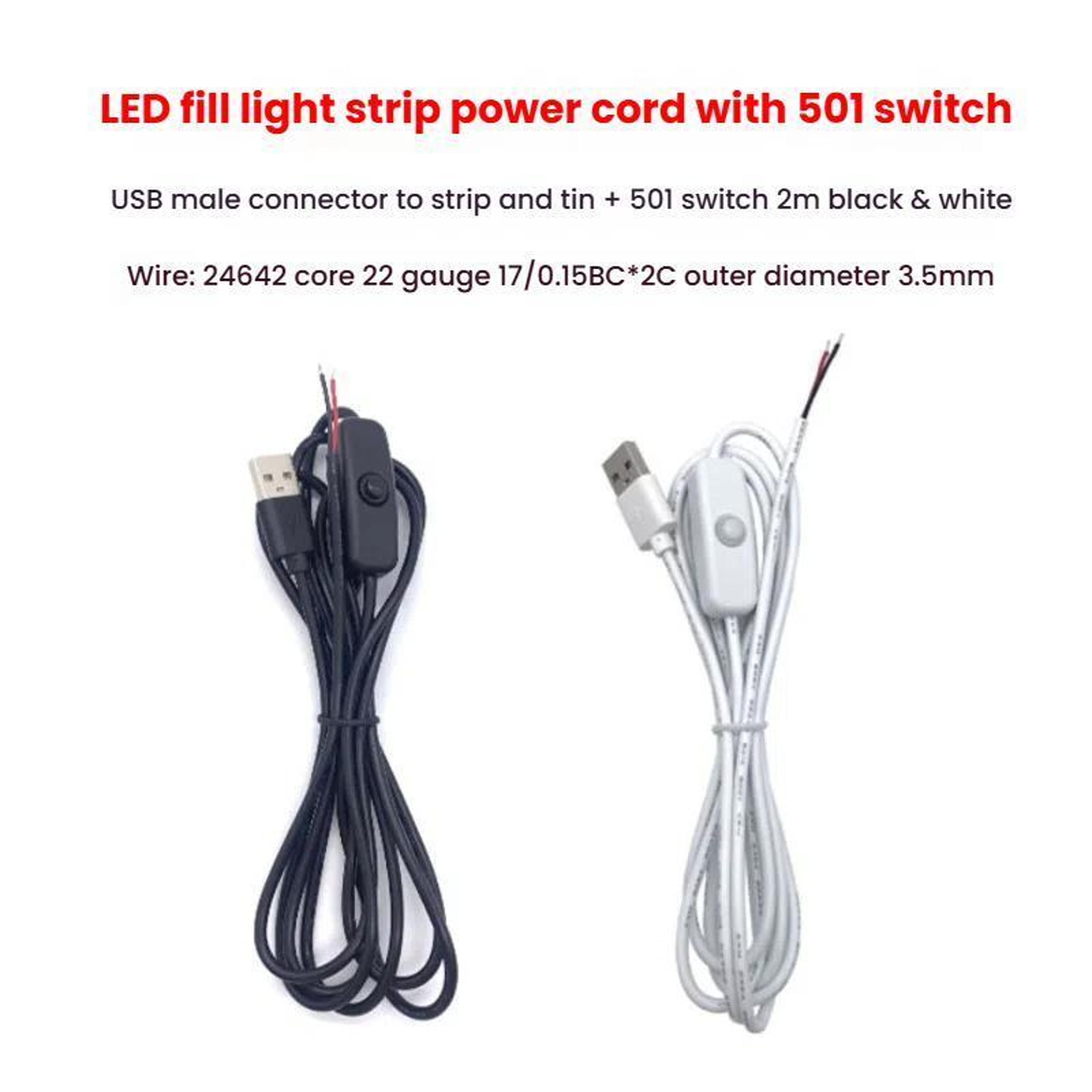 USB Power Cable With OnOff Control Switch For LED Strip  Plant Light 2