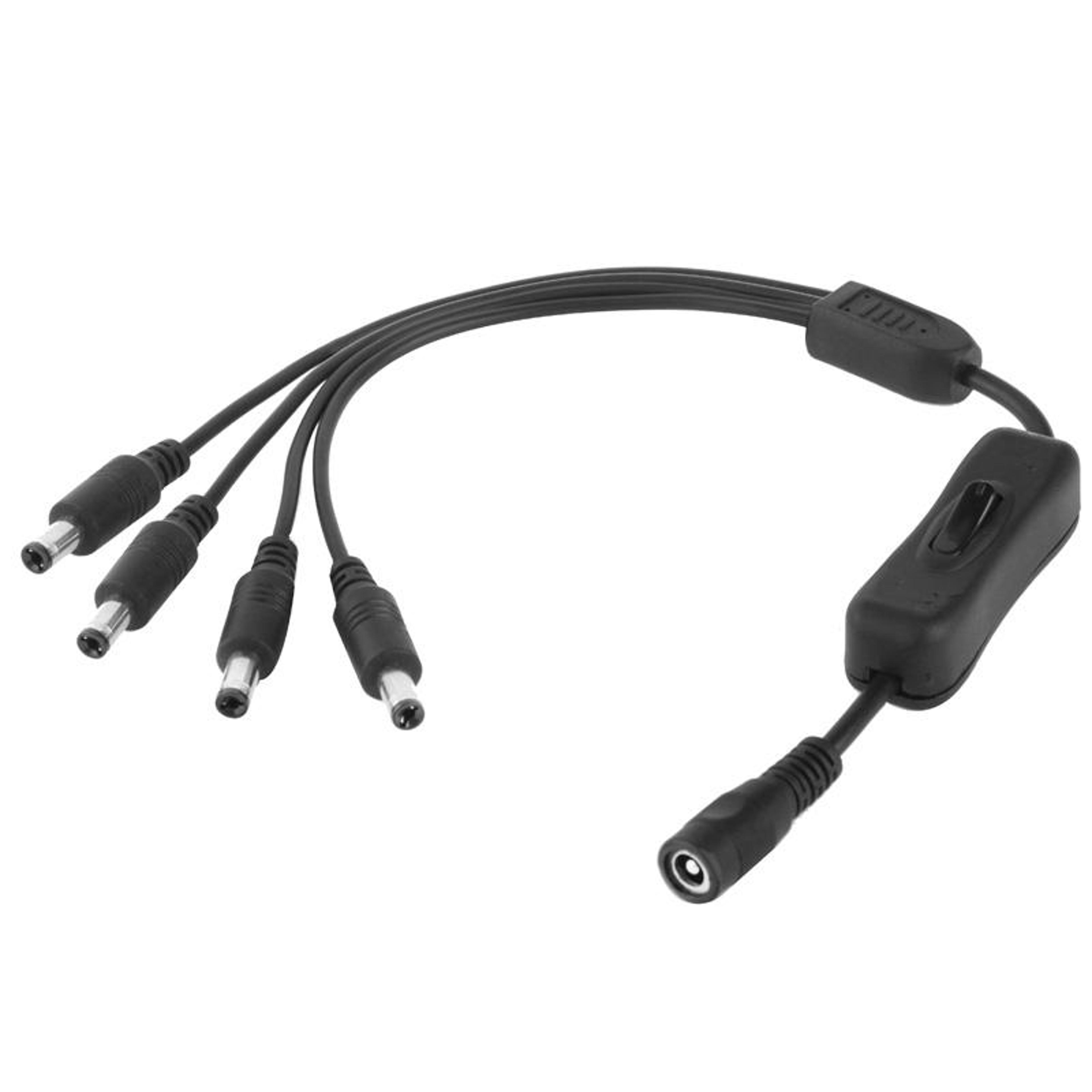 Premium DC Power Splitter Cable With Inline Switch Output For LED Strips 4