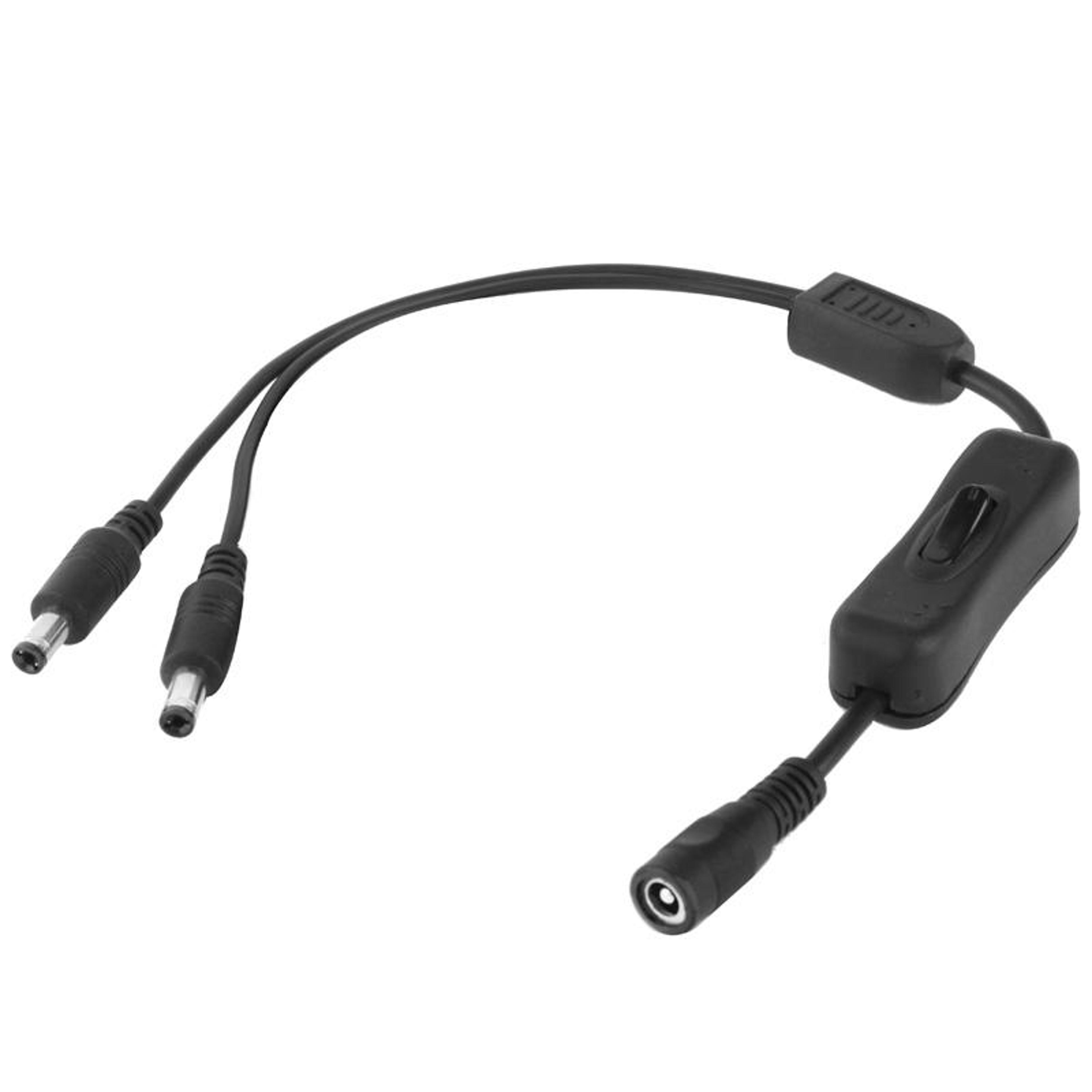 Premium DC Power Splitter Cable With Inline Switch LED Strip Power Y Adapter 0