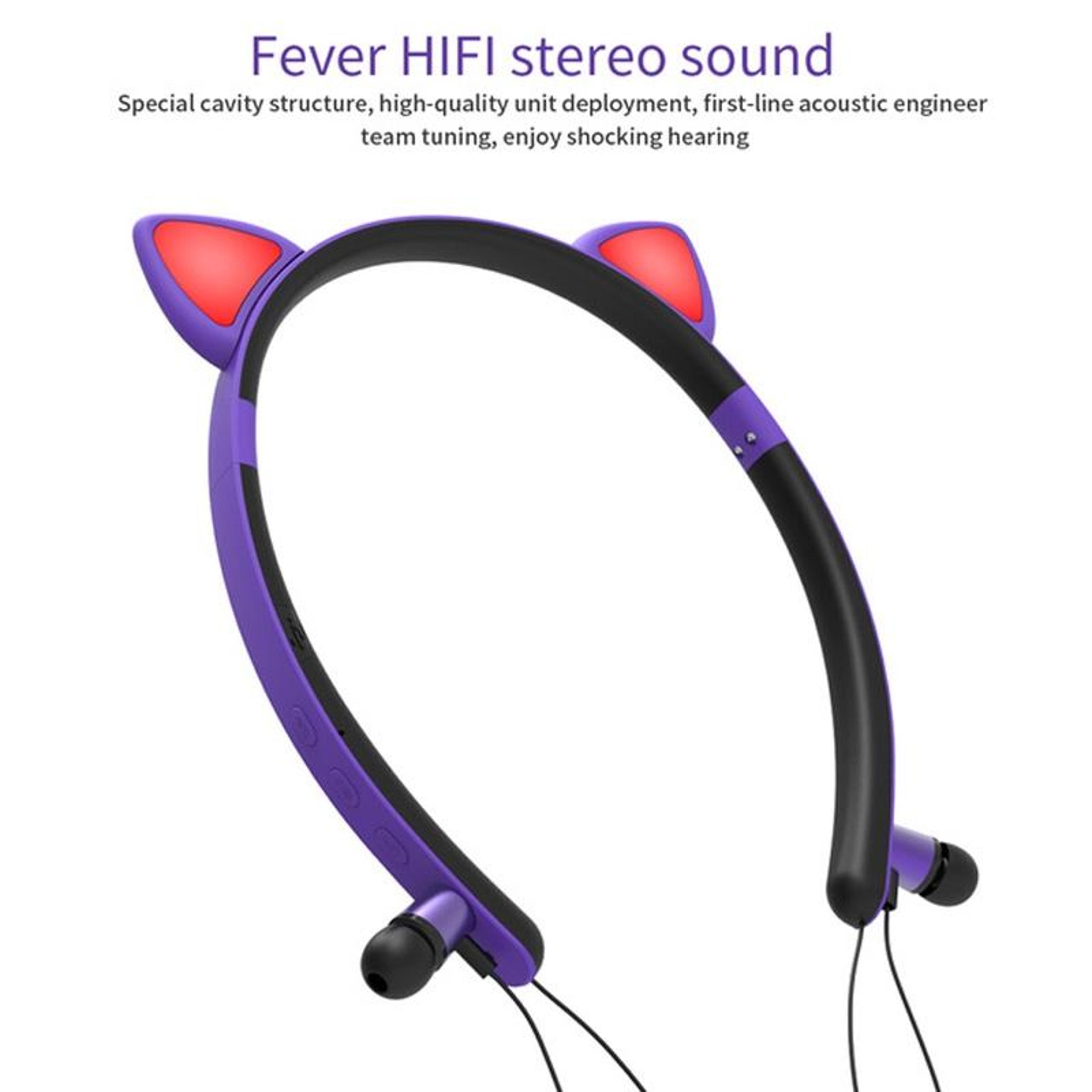 Wireless Bluetooth Cat Ear Headphones LED Light Portable Stereo HIFI Mic Headset 1