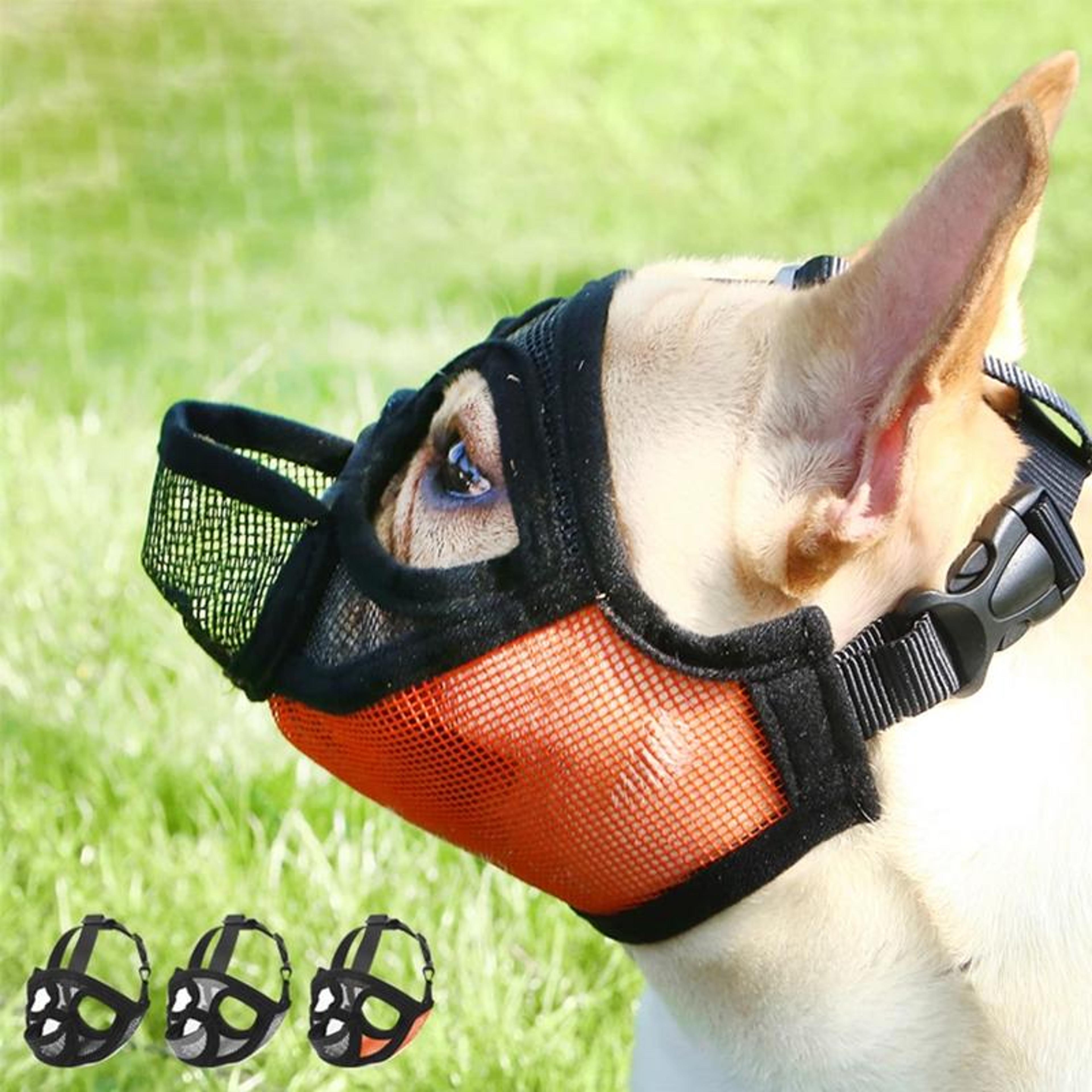 Bulldog Breathable Mesh Pet Muzzle Adjustable Full Net Mouth Cover Mask For Small Dogs 9