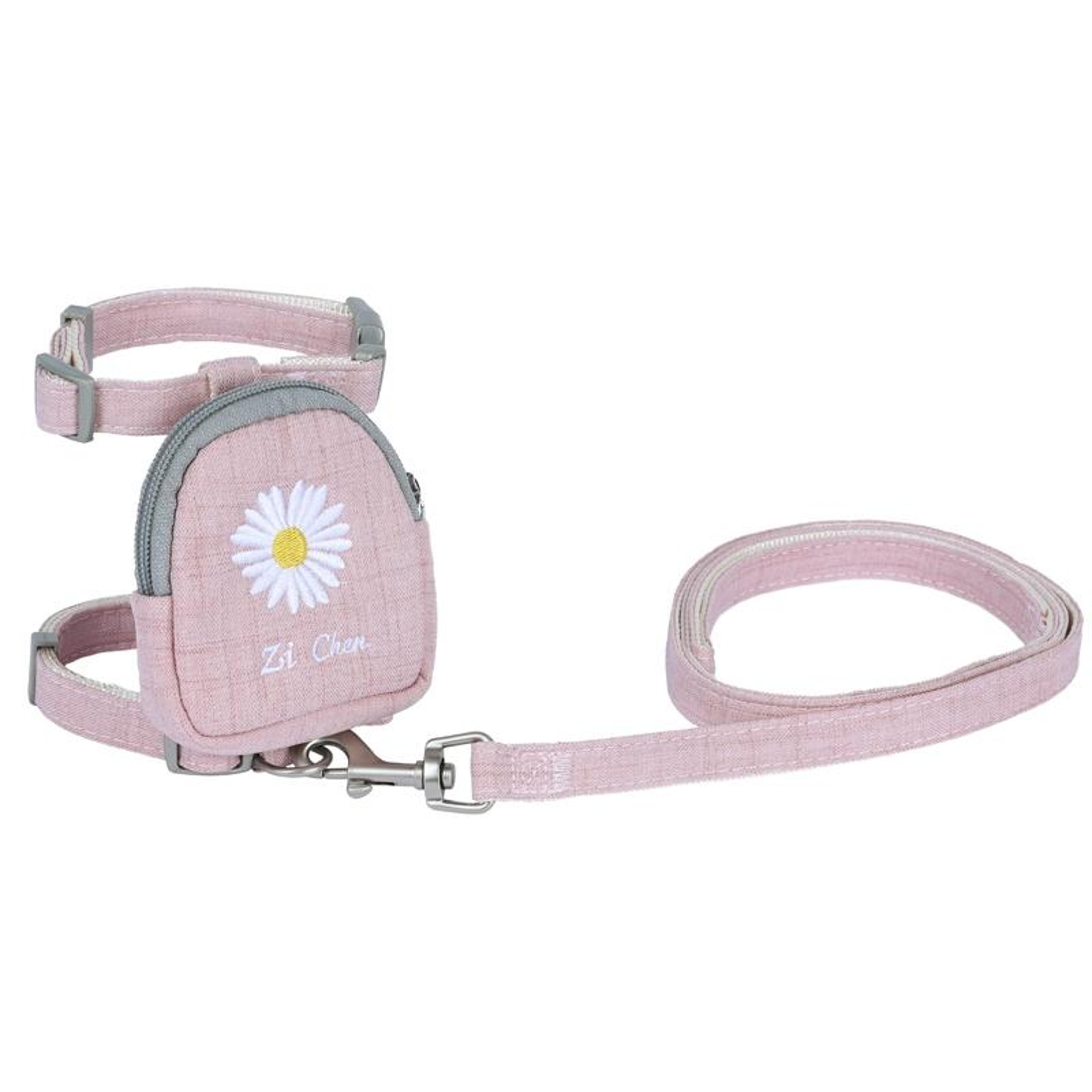 Adjustable Cat Traction Rope Backpack Harness With Snack Pouch 1