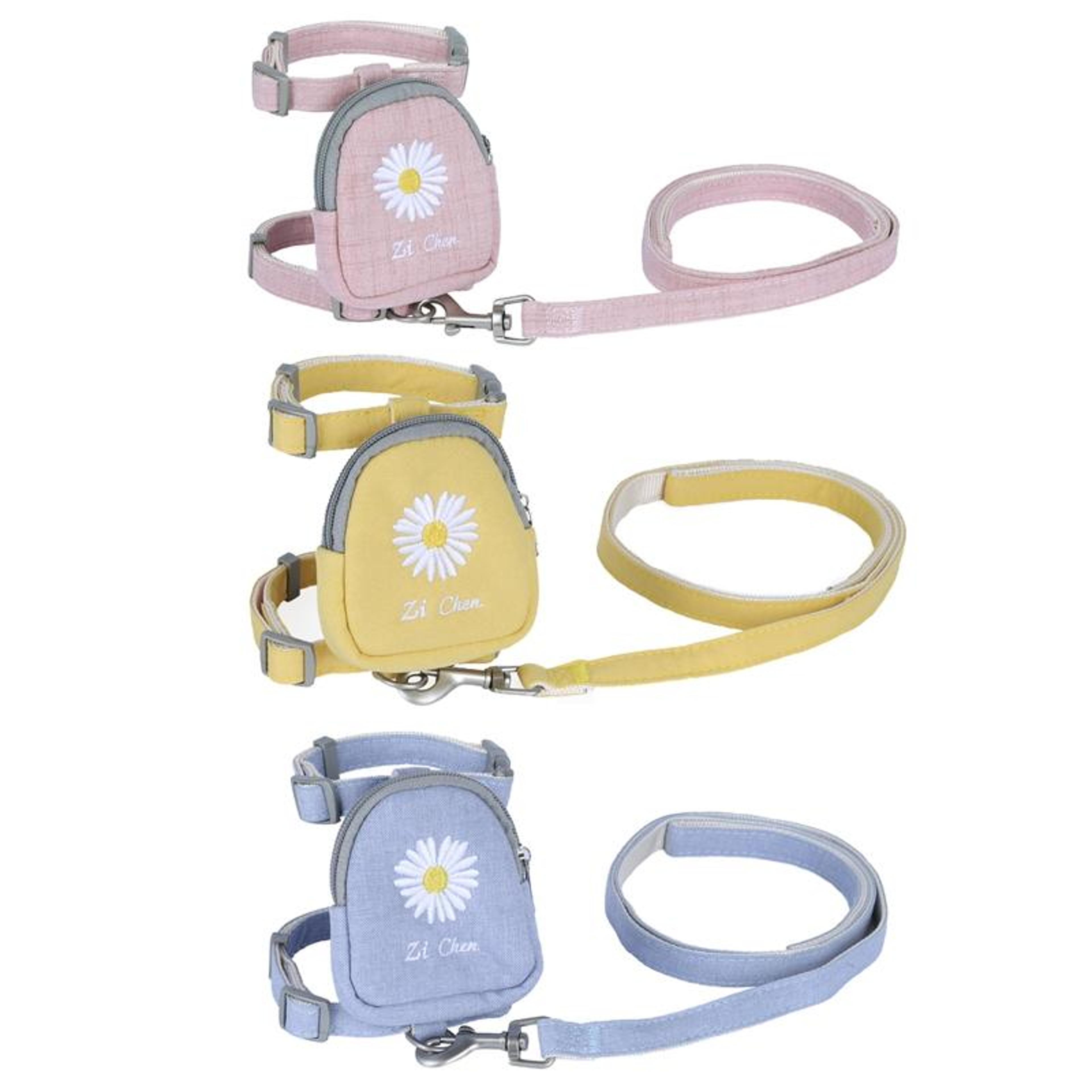 Adjustable Cat Traction Rope Backpack Harness With Snack Pouch 0