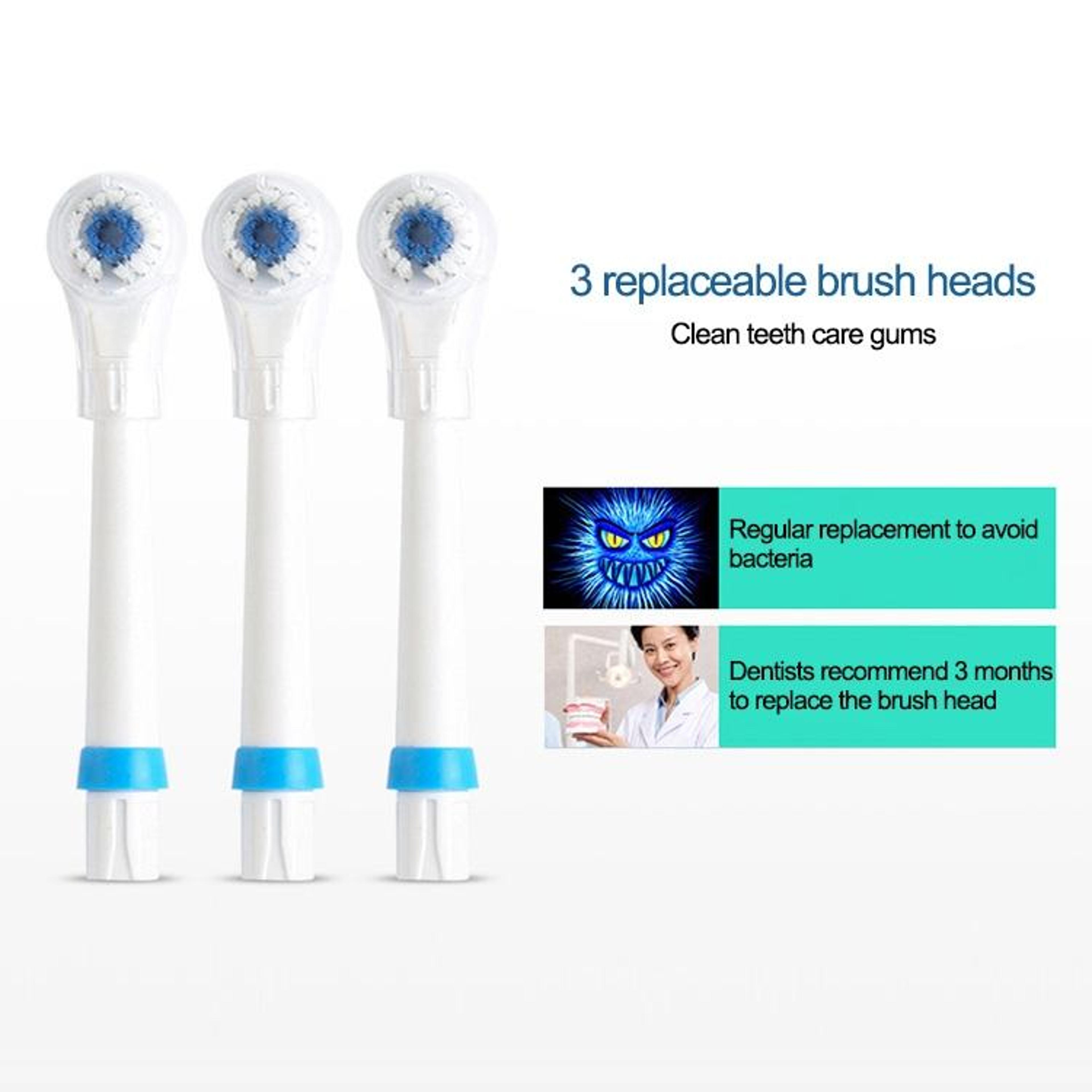 Waterproof Rotary Electric Toothbrush Set With 4 Replacement Heads  Storage Base 4
