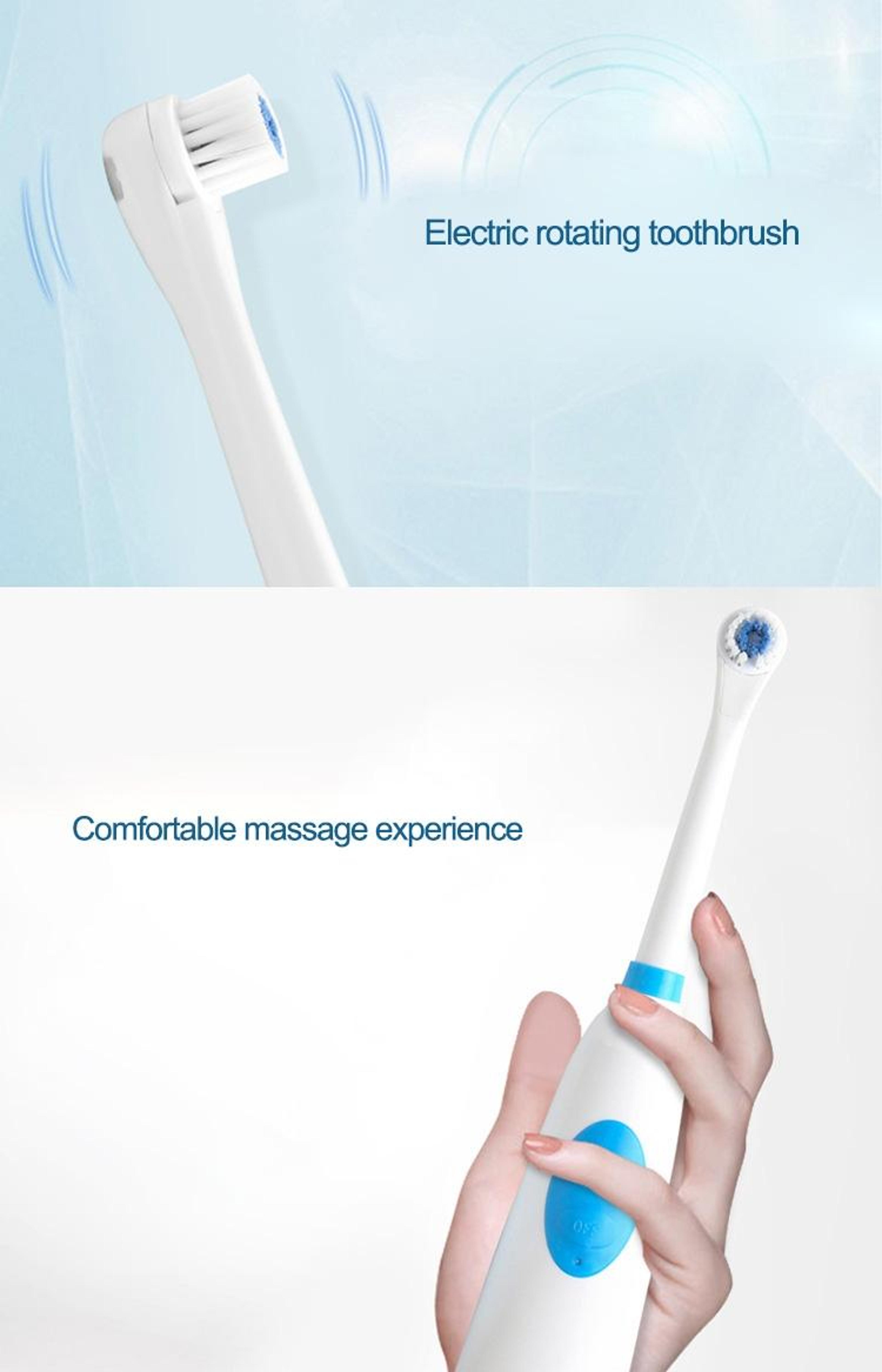 Waterproof Rotary Electric Toothbrush Set With 4 Replacement Heads  Storage Base 6