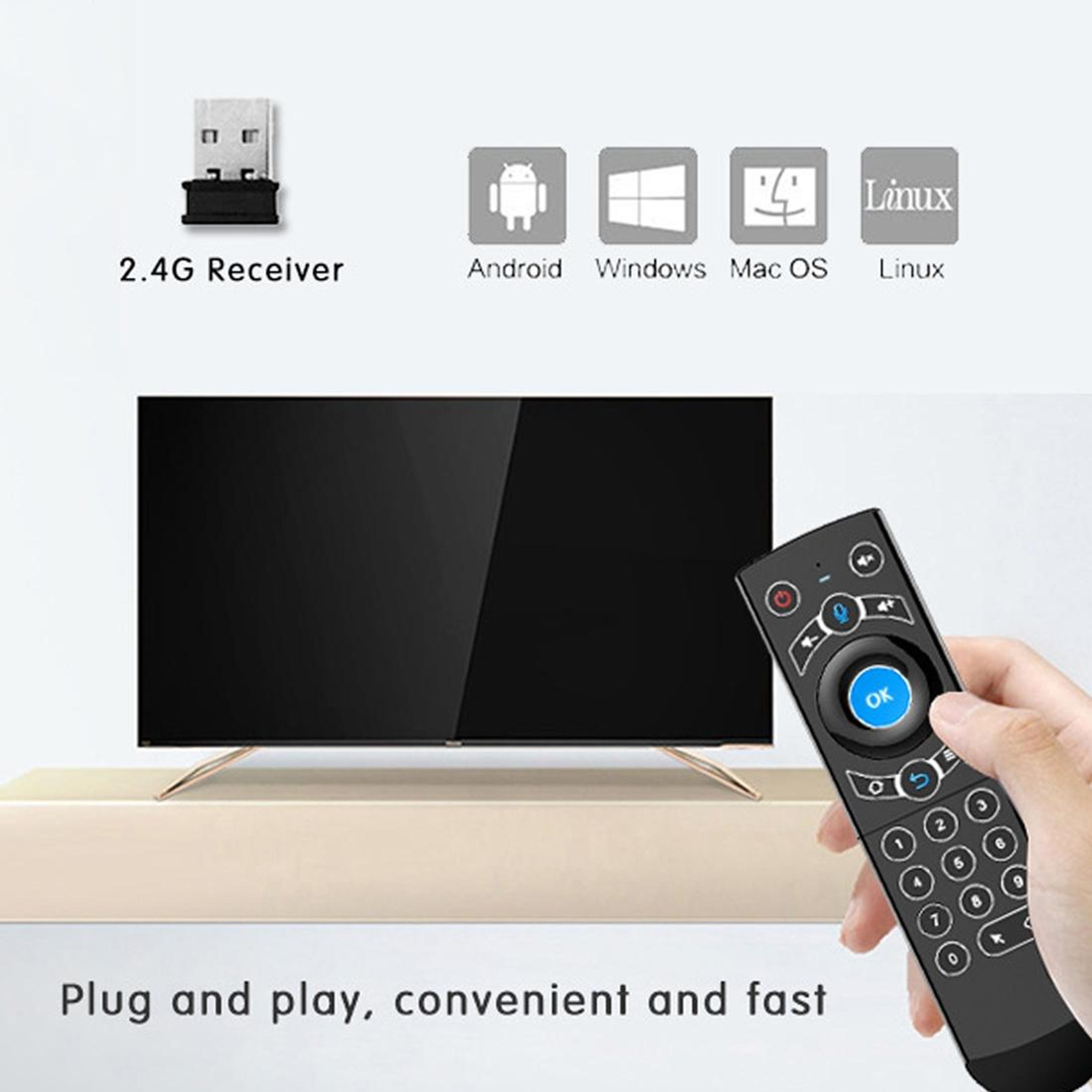 Smart Voice Air Mouse Remote With Backlit Keyboard  Gyroscope For Android TV And PC 4
