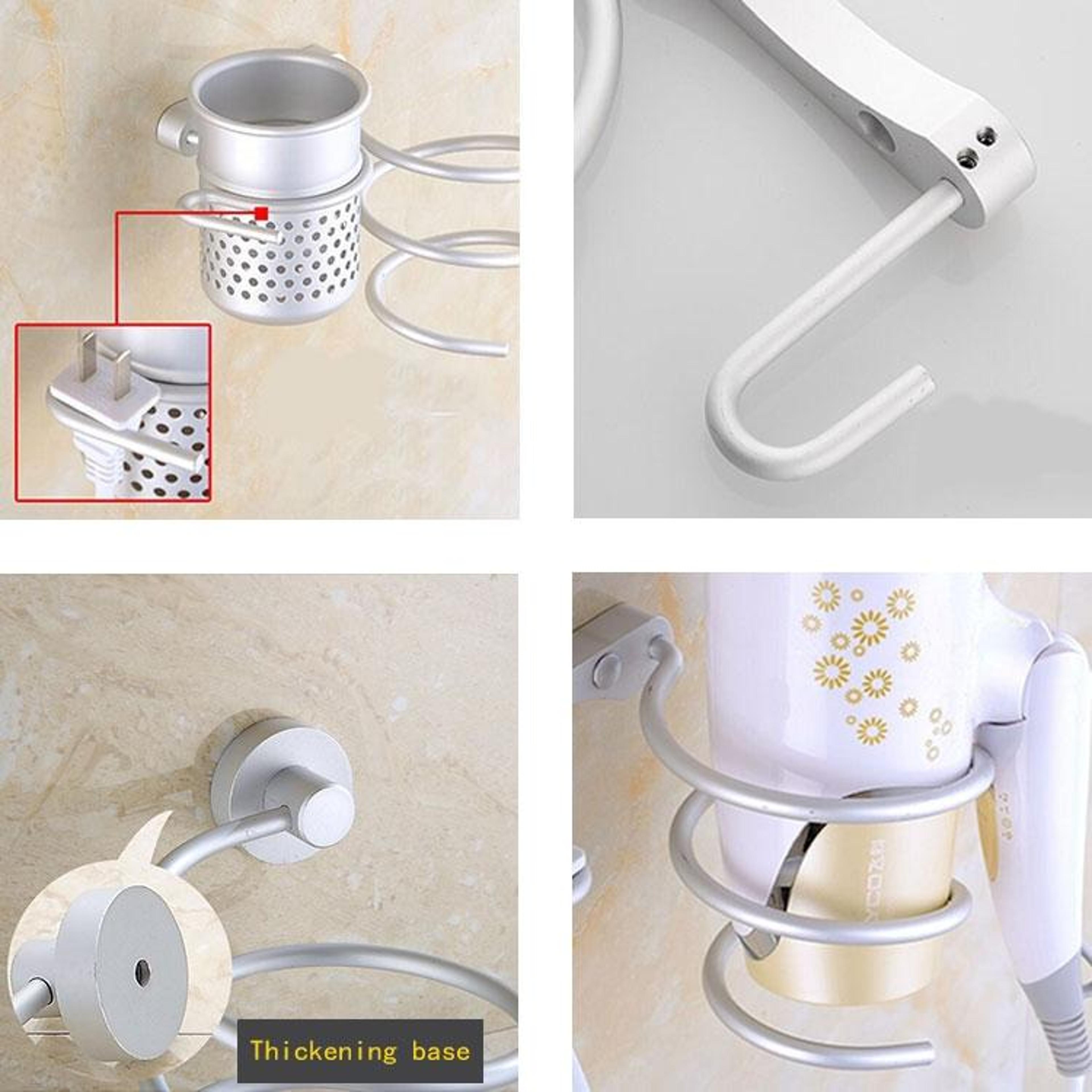Space Saving Hair Dryer Holder Wall Mount Organizer Rack For Bathroom  Vanity Storage 3