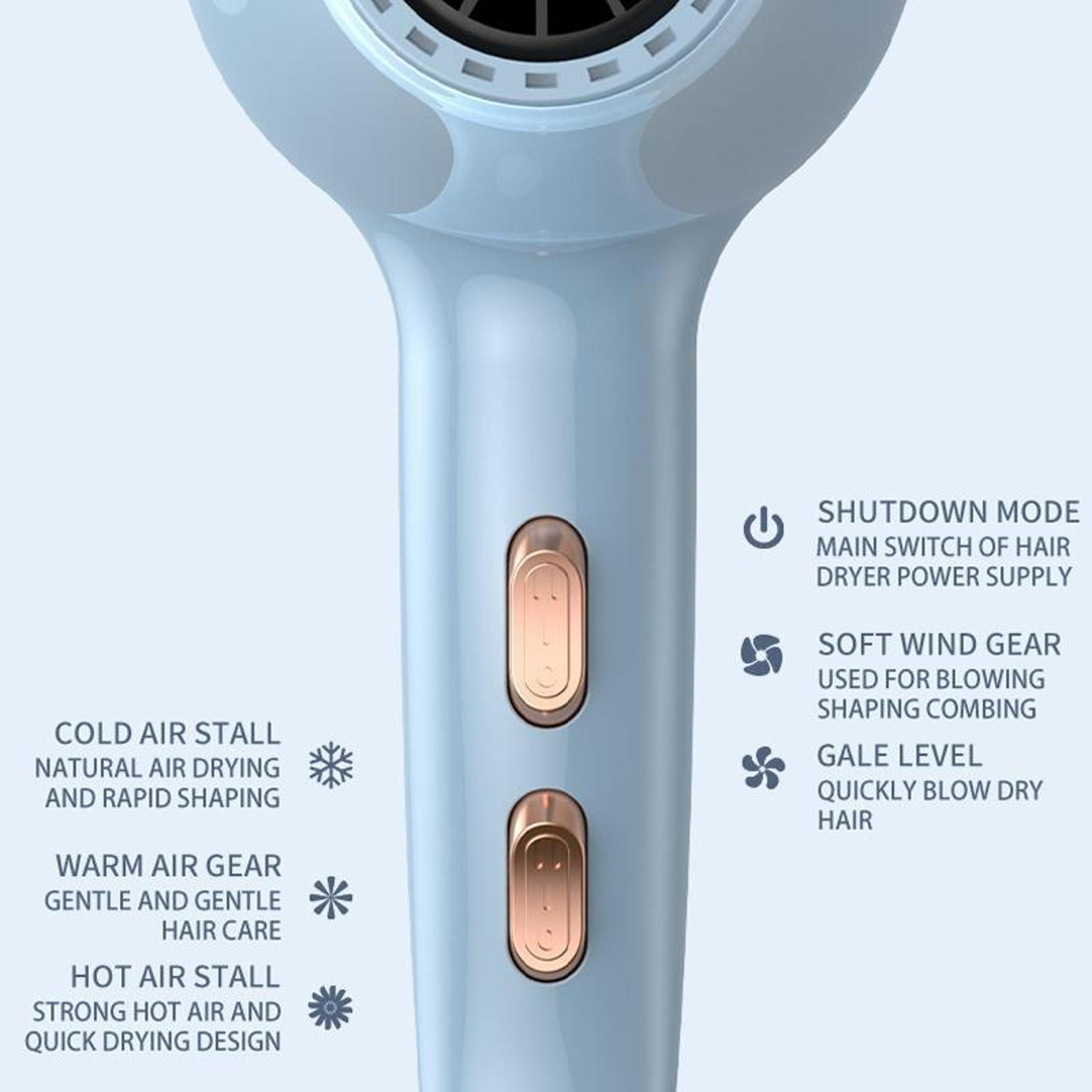 Light Ionic Hair Dryer With Hot  Cold Air Fast Drying Hair Care Blow Dryer 2