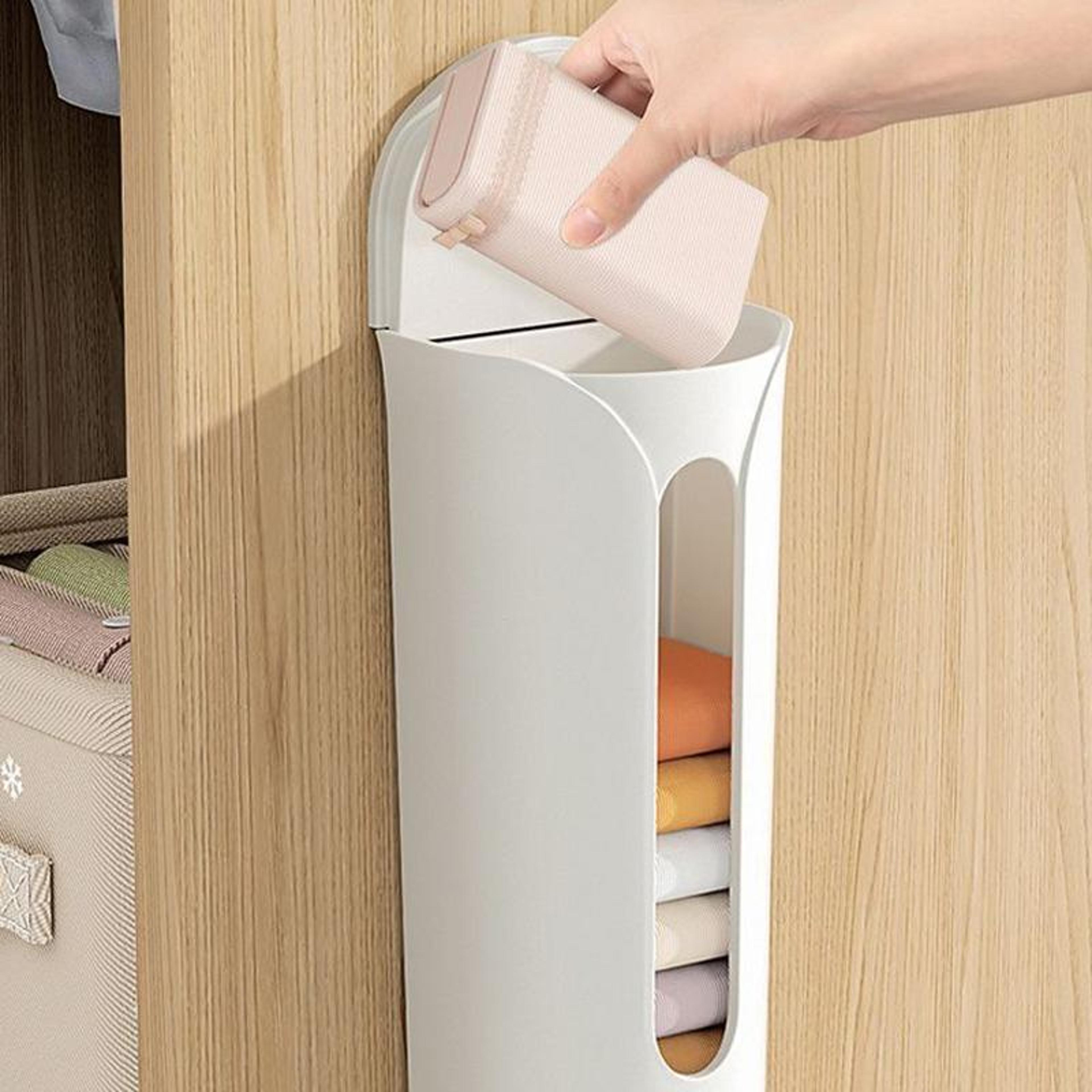 Space Saving Wall Mounted Sock Organizer  Underwear Storage Box With No Drill Installation 8