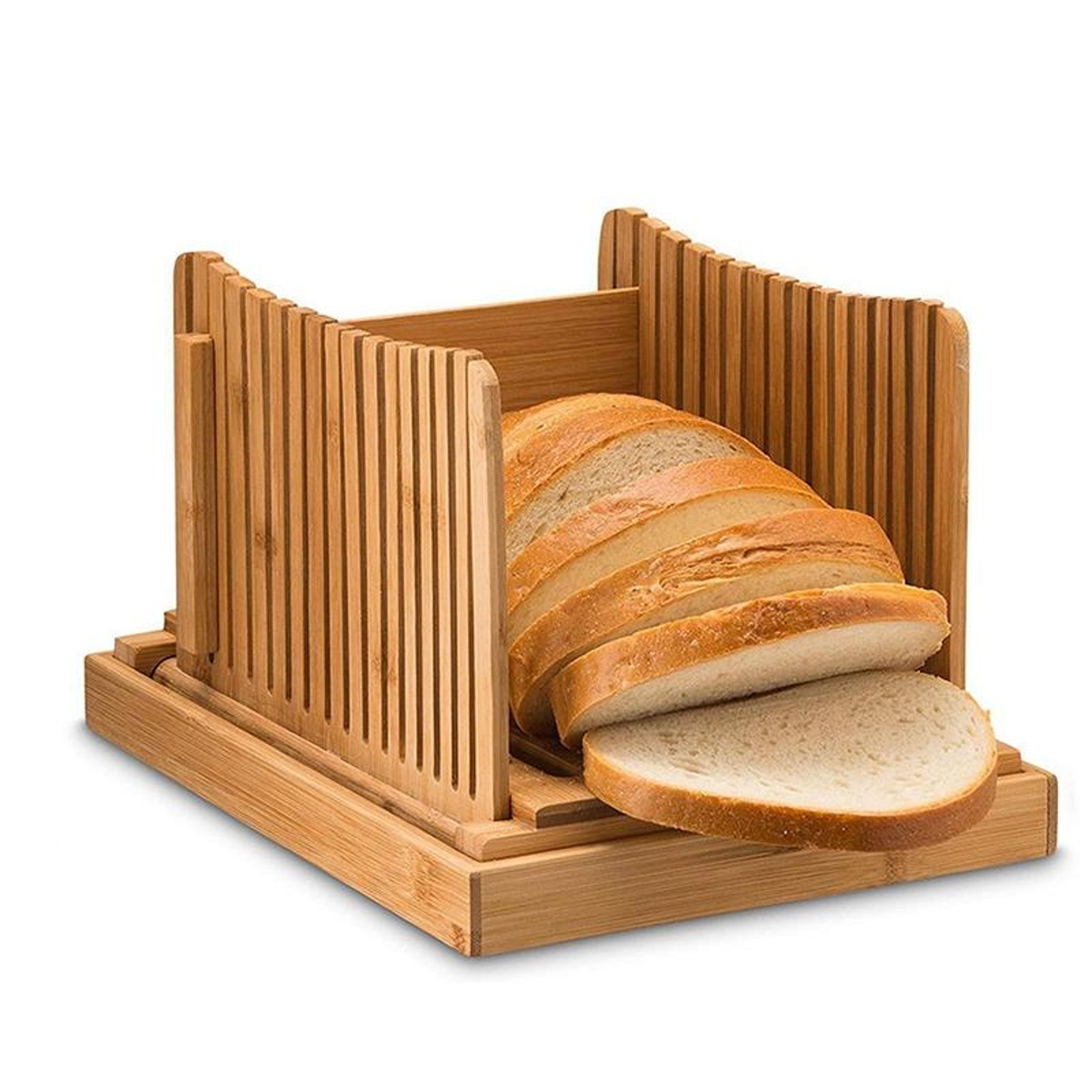 Bread Slicer With Adjustable Cutting Guide  Crumb Tray For Perfect Homemade Loaf Slices 2